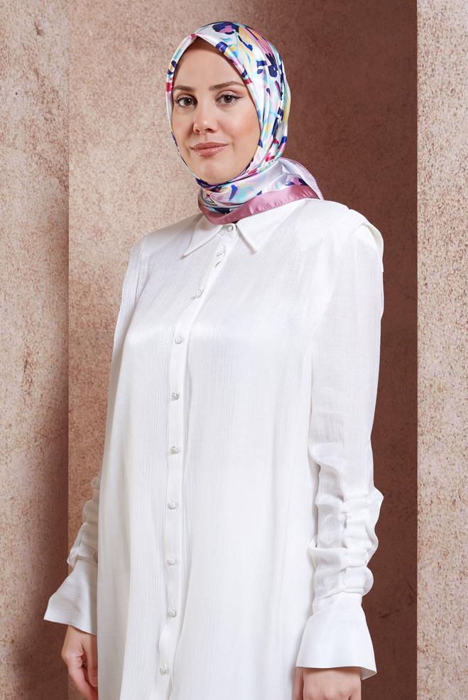 Tesettür giyim PEMBE ALVİNA DİJİTAL EŞARP 3313 - ALVİNA