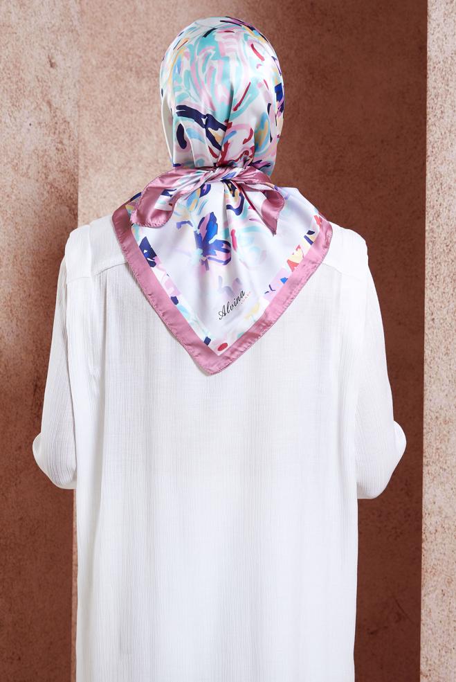 Tesettür giyim PEMBE ALVİNA DİJİTAL EŞARP 3313 - ALVİNA