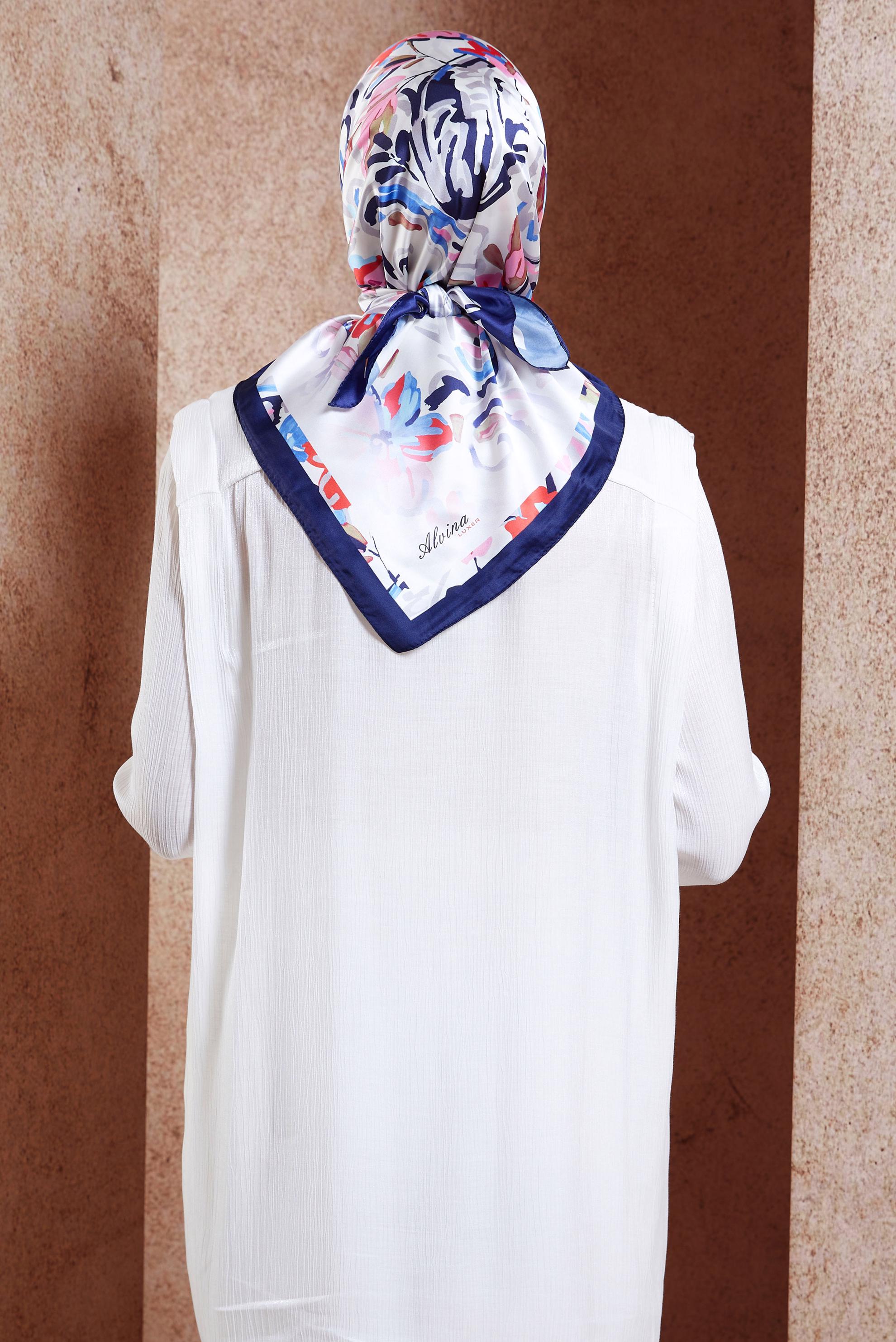 Vêtements hijab BLEU MARINE ÉCHARPE À MOTIFS ALVINA 3313