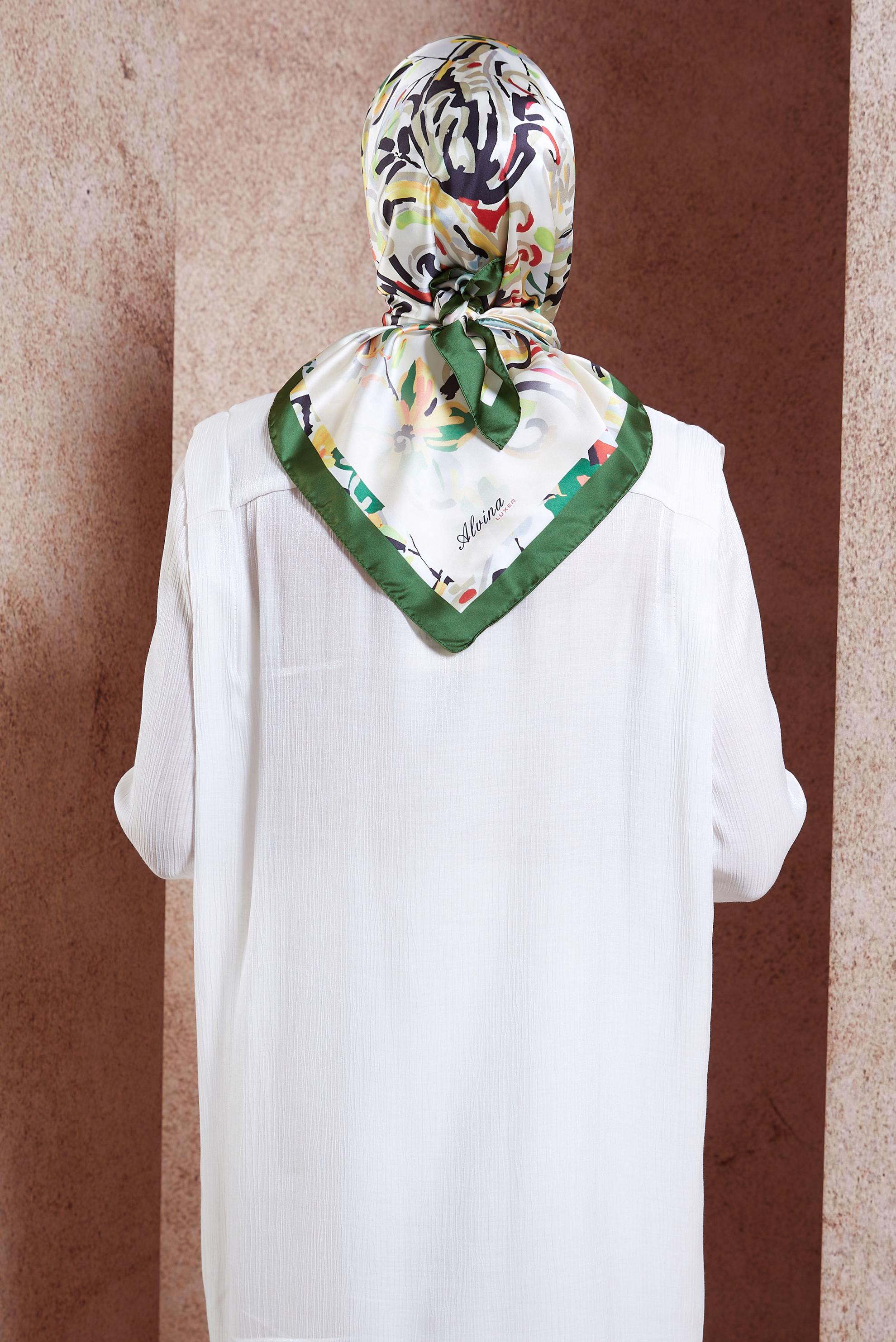 Hijab clothing GREEN ALVINA PATTERNED SCARF 3313