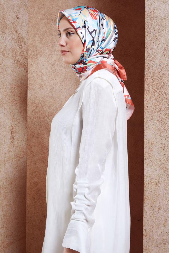 Tesettür giyim PEMBE ALVİNA DİJİTAL EŞARP 3313 - ALVİNA