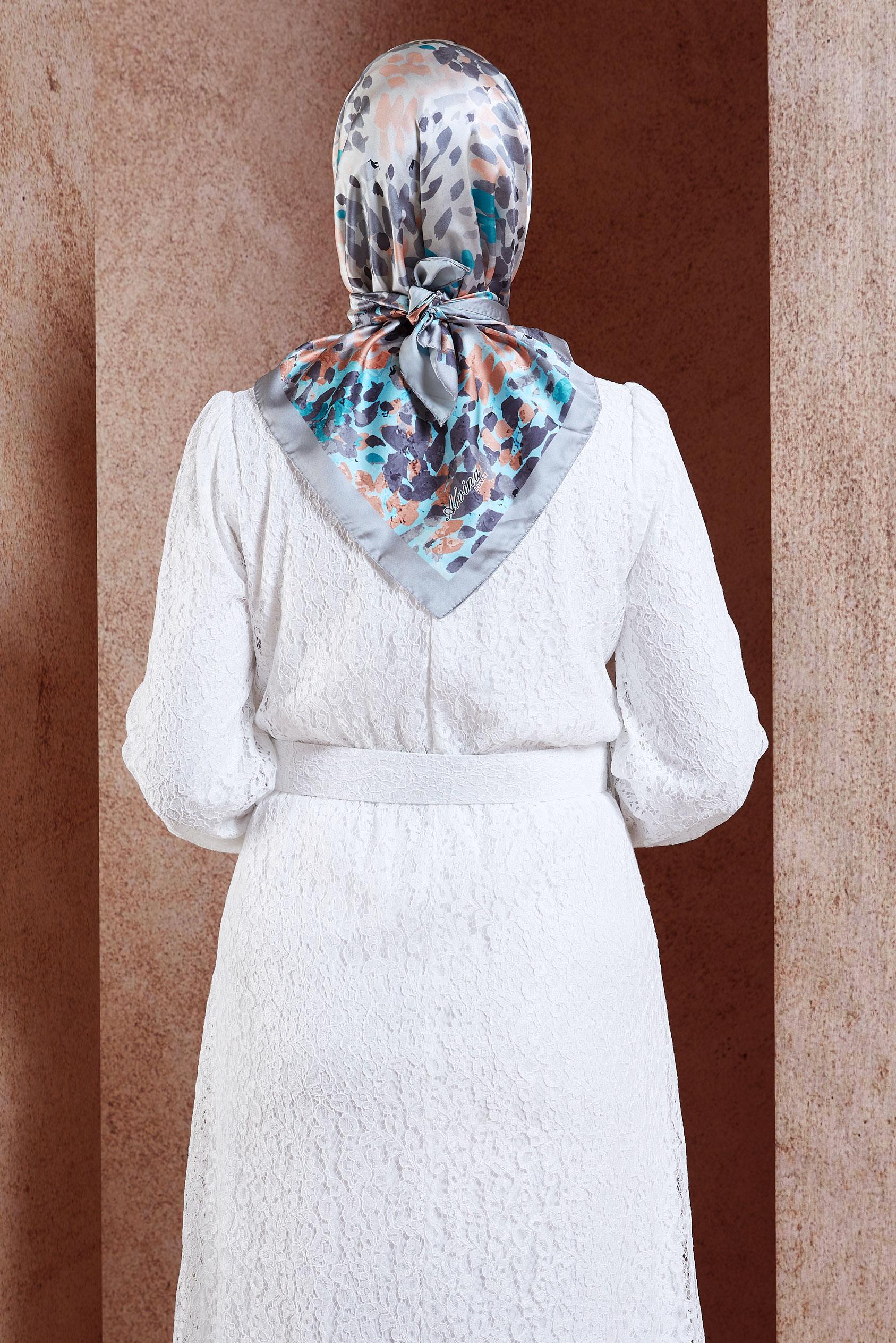 Tesettür giyim GRİ ALVİNA DİJİTAL EŞARP 3316