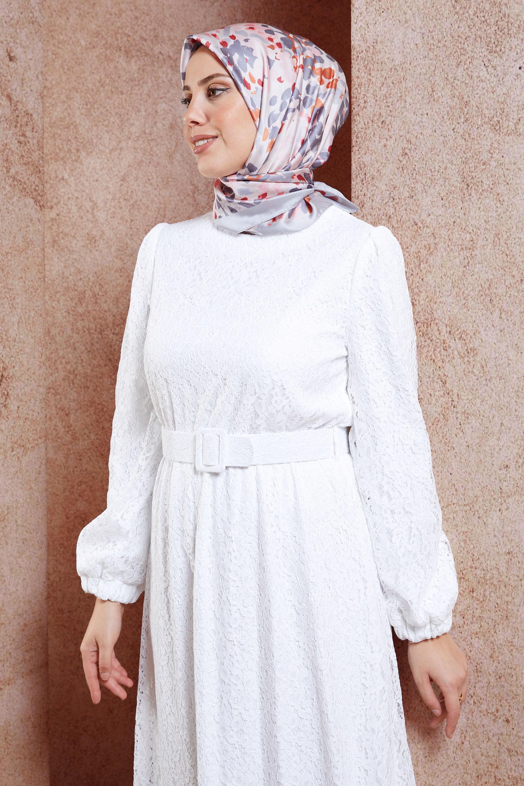 Tesettür giyim GÜMÜŞ ALVİNA DİJİTAL EŞARP 3316