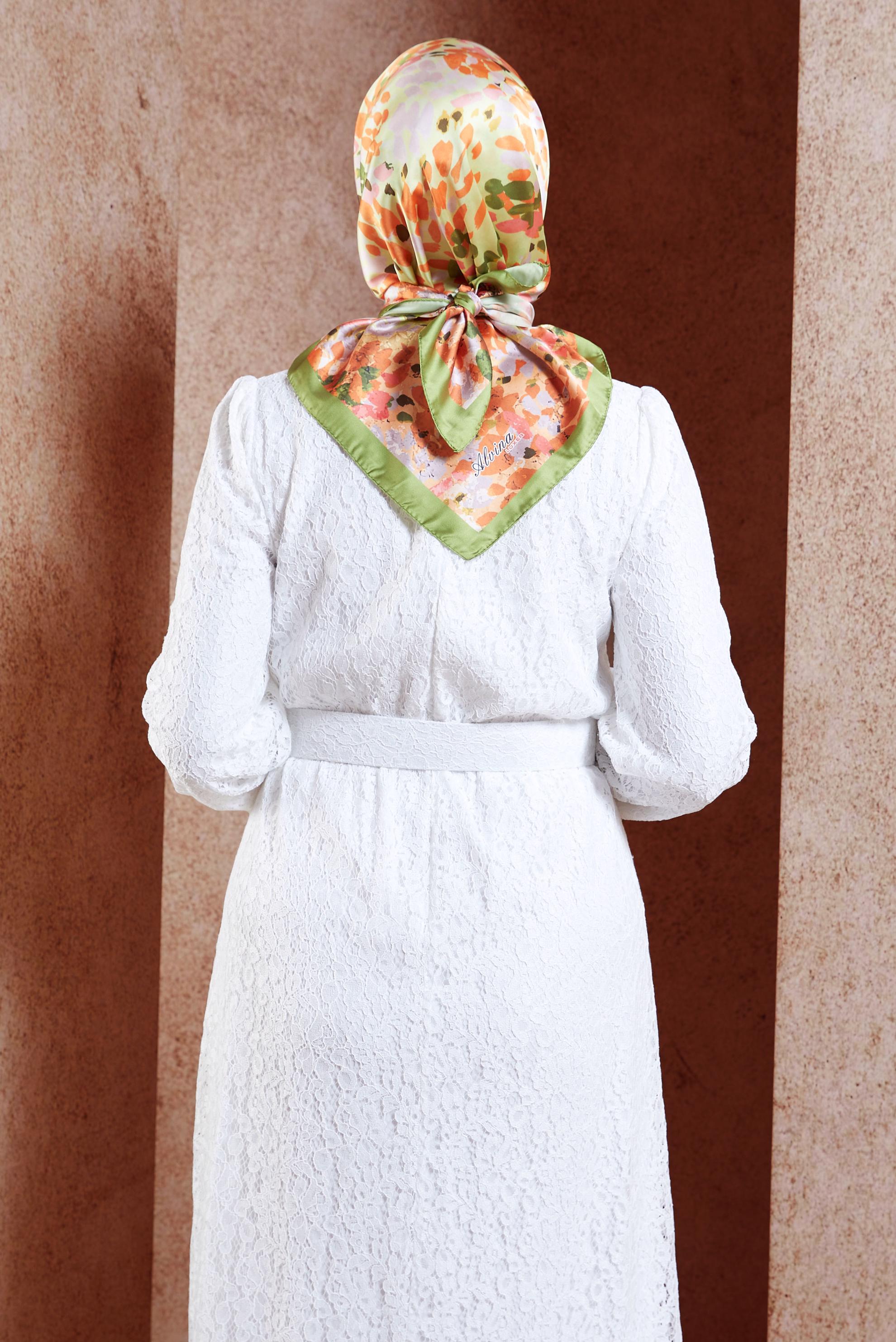 Tesettür giyim HAKİ ALVİNA DİJİTAL EŞARP 3316