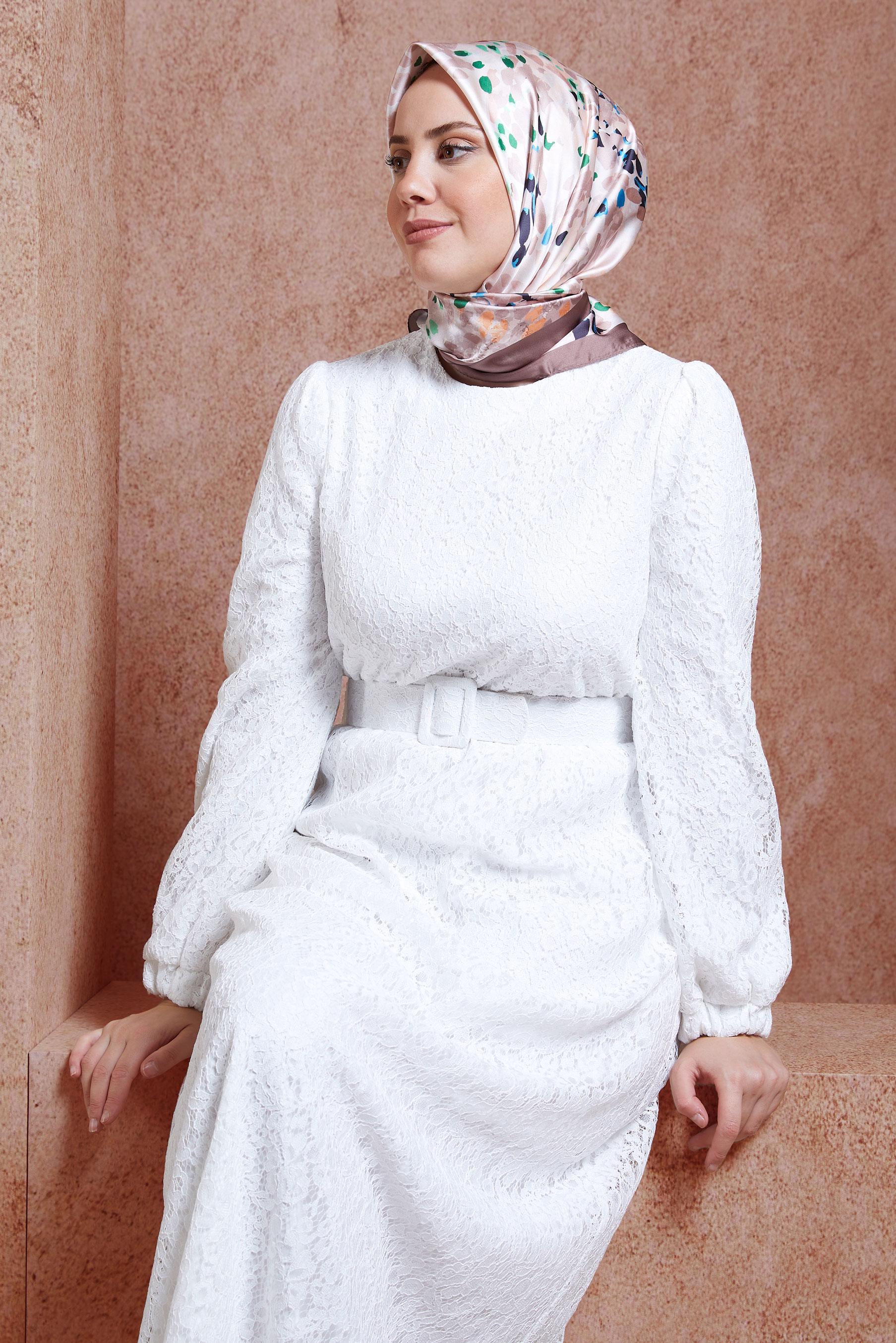 Vêtements hijab BRUN ÉCHARPE À MOTIFS ALVINA 3316