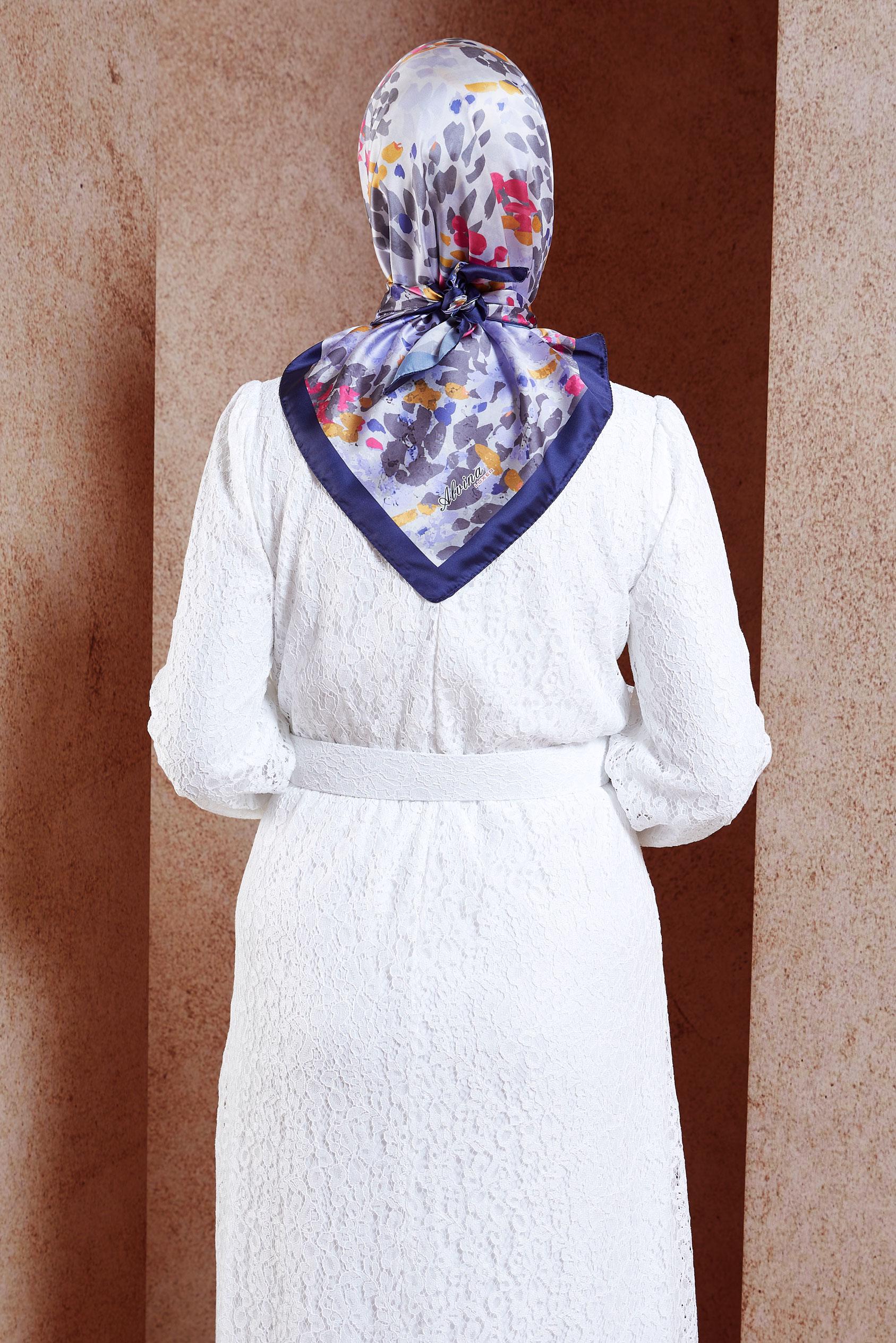 Vêtements hijab BLEU MARINE ÉCHARPE À MOTIFS ALVINA 3316