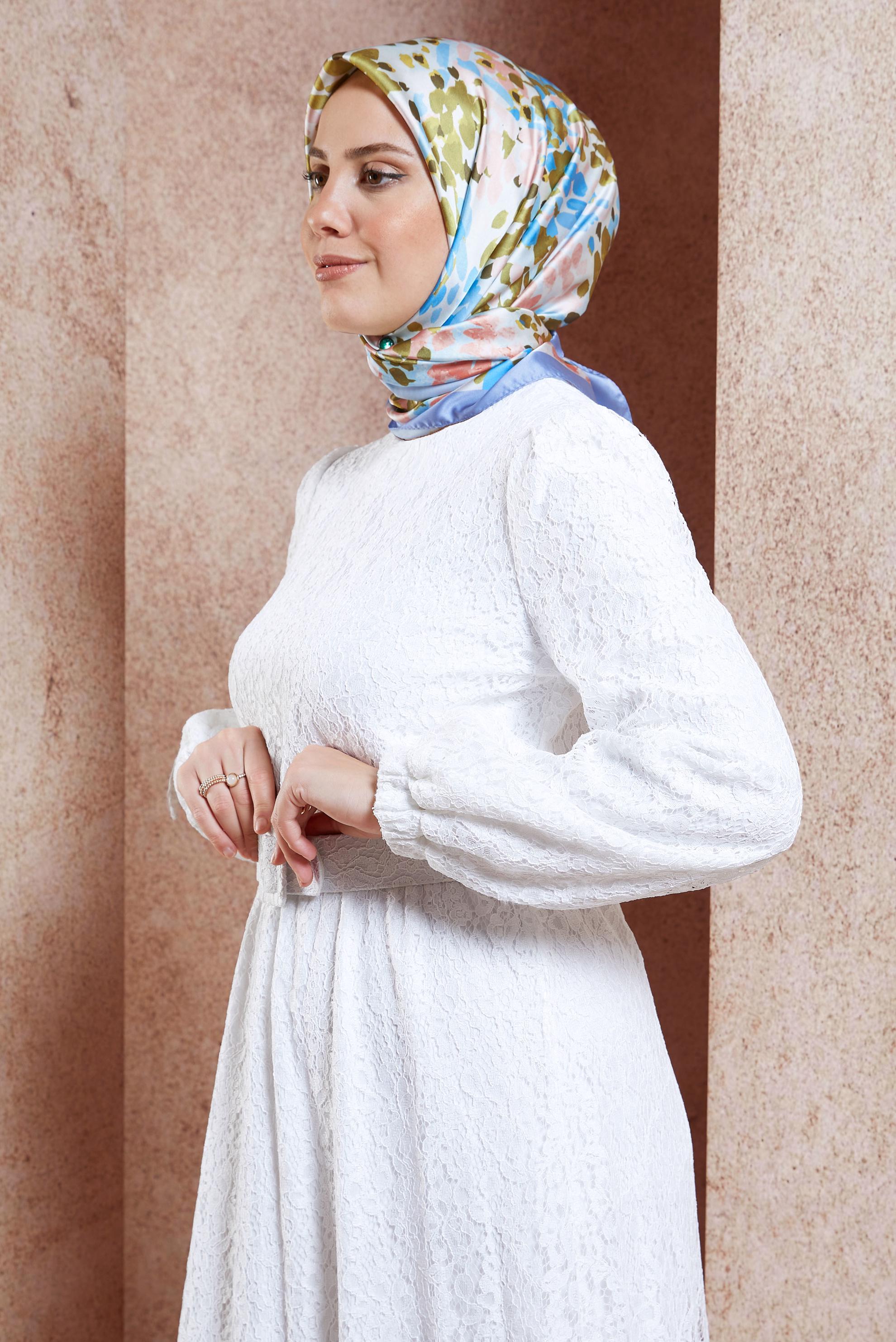 Vêtements hijab BLEU MARINE ÉCHARPE À MOTIFS ALVINA 3316