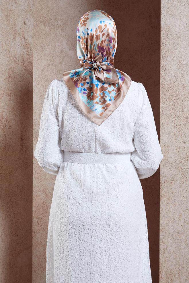 Tesettür giyim VİZON ALVİNA DİJİTAL EŞARP 3316 - ALVİNA