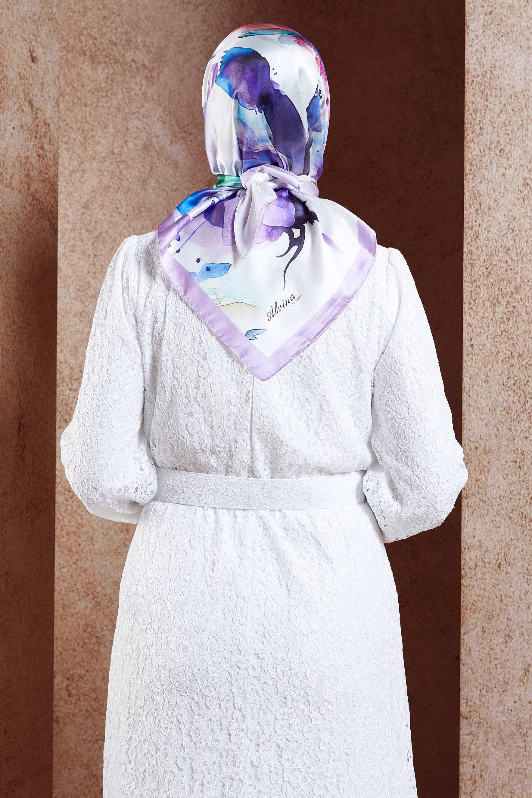 Tesettür giyim MOR ALVİNA DİJİTAL EŞARP 3318