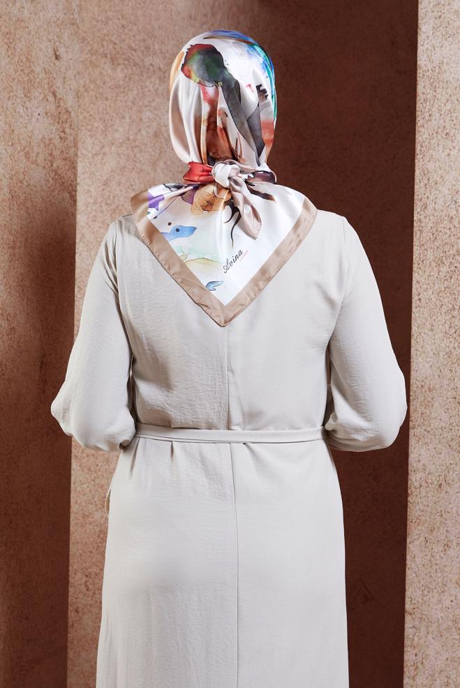 Vêtements hijab VISON ÉCHARPE À MOTIF ALVINA 3318 - ALVİNA