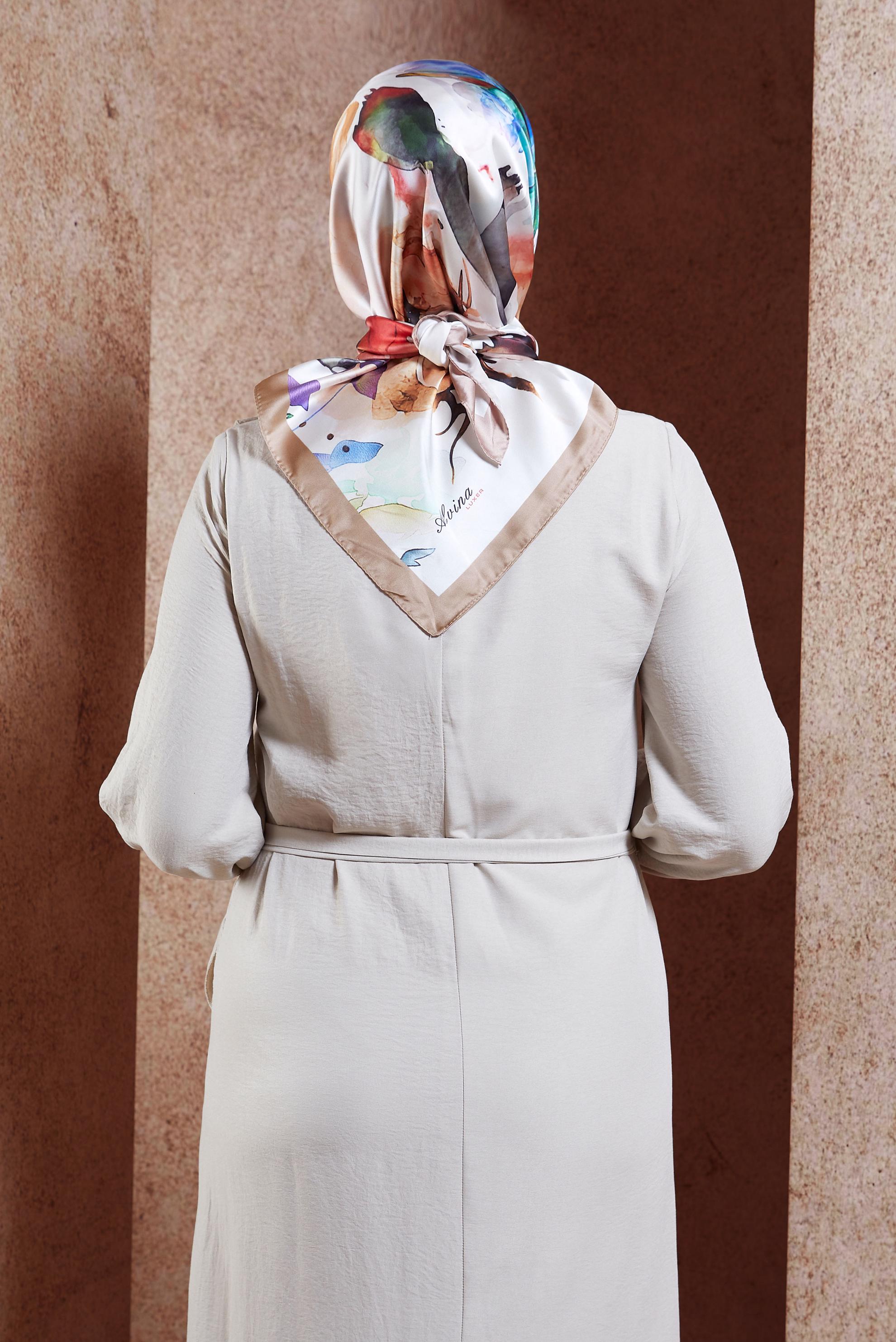 Tesettür giyim VİZON ALVİNA DİJİTAL EŞARP 3318