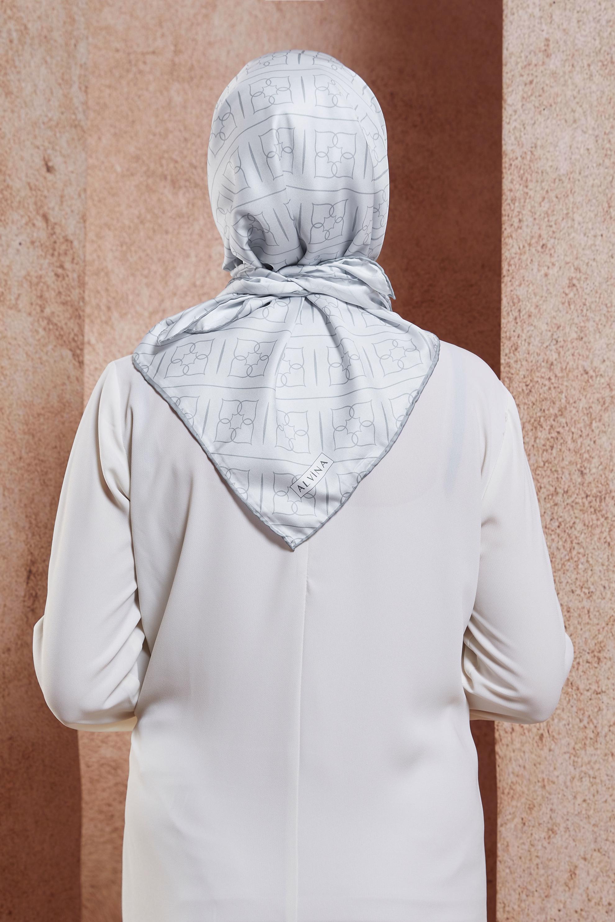 Tesettür giyim GRİ ALVİNA DİJİTAL EŞARP 6613