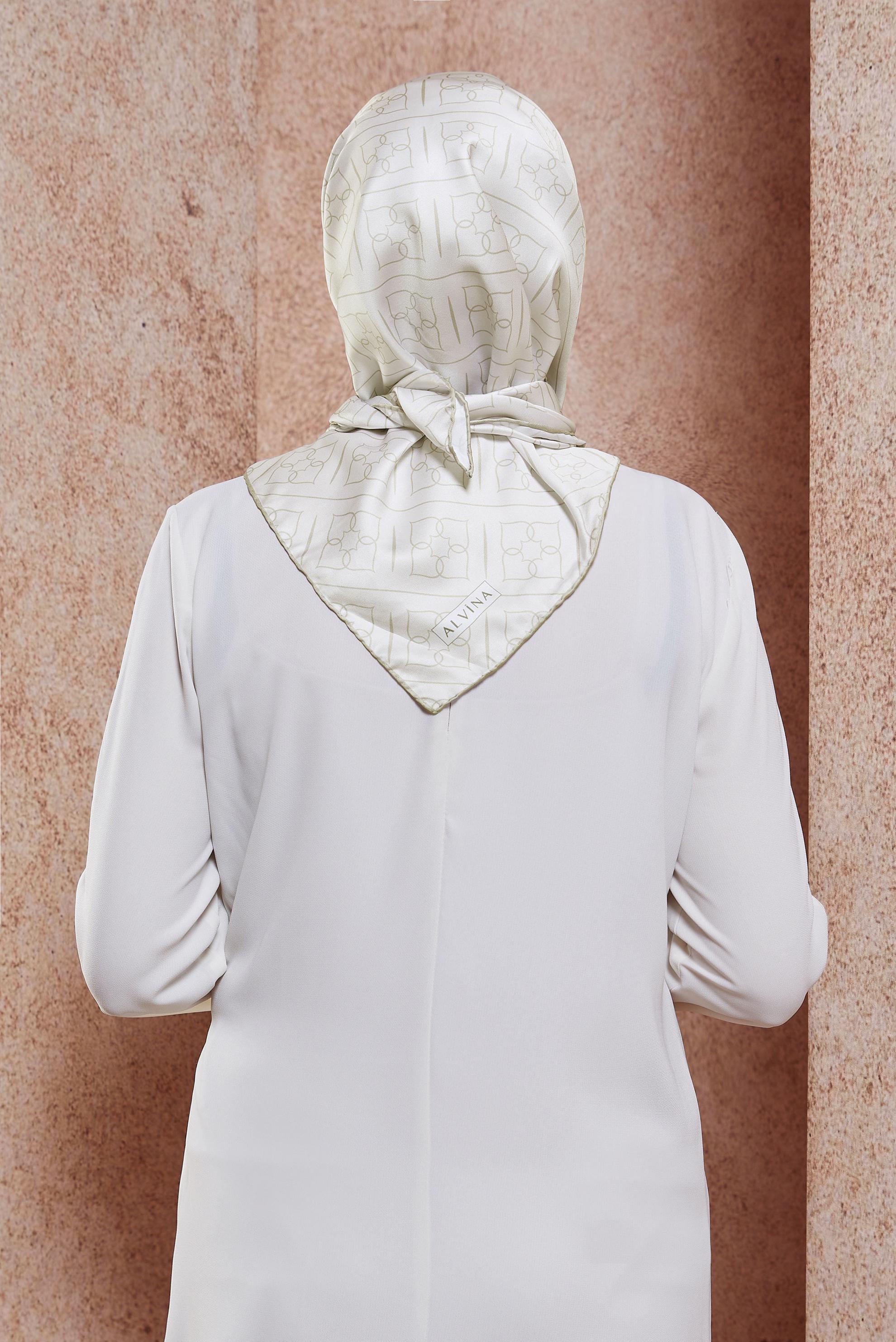 Tesettür giyim BEJ ALVİNA DİJİTAL EŞARP 6613