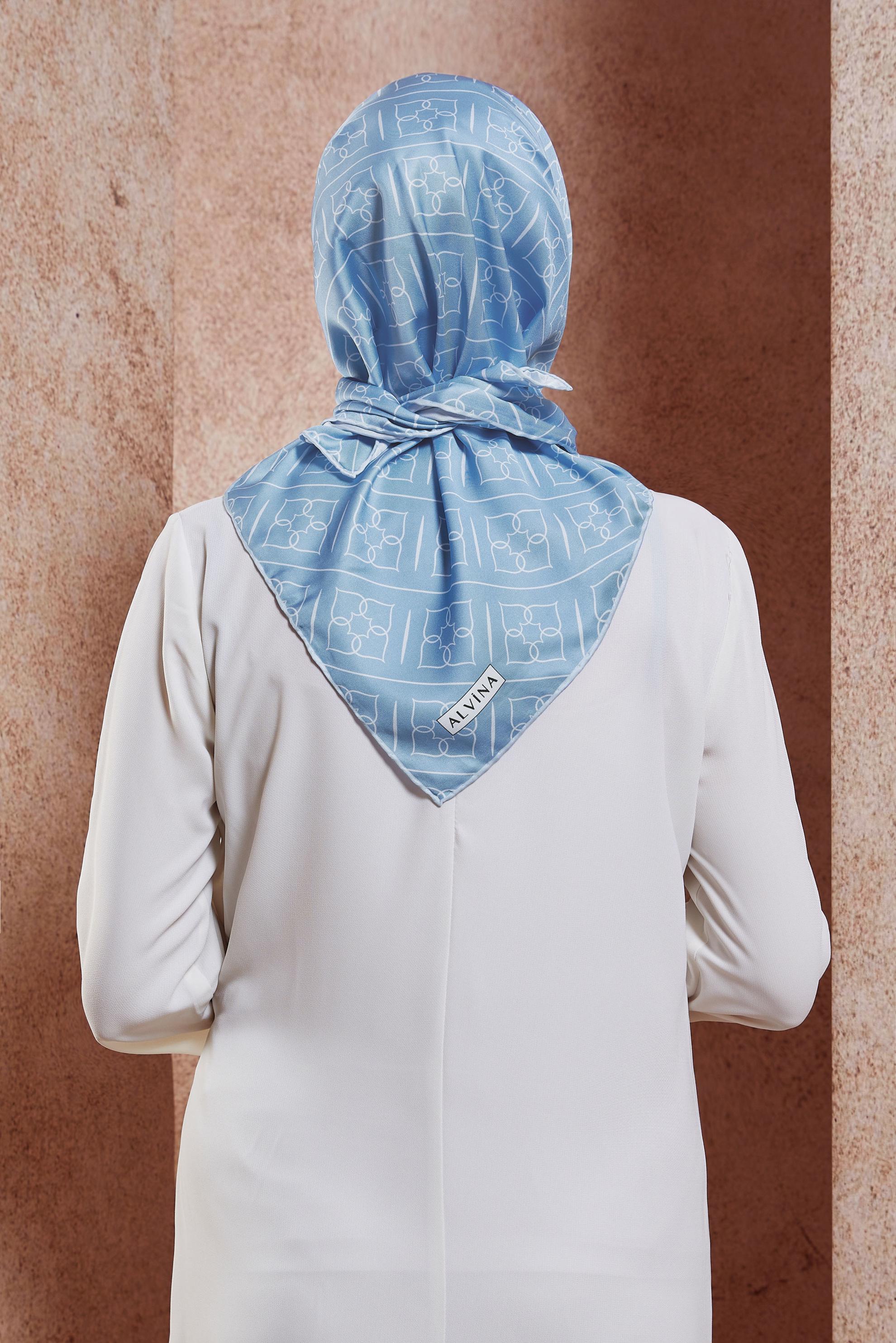 Tesettür giyim MAVİ ALVİNA DİJİTAL EŞARP 6613