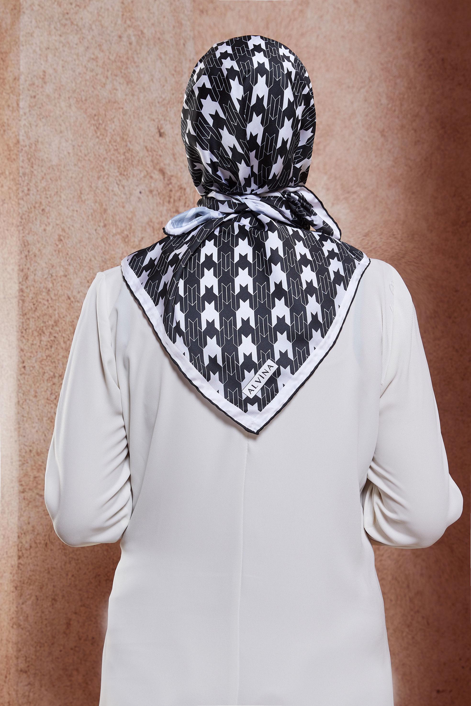 Tesettür giyim SİYAH ALVİNA DİJİTAL EŞARP 6801