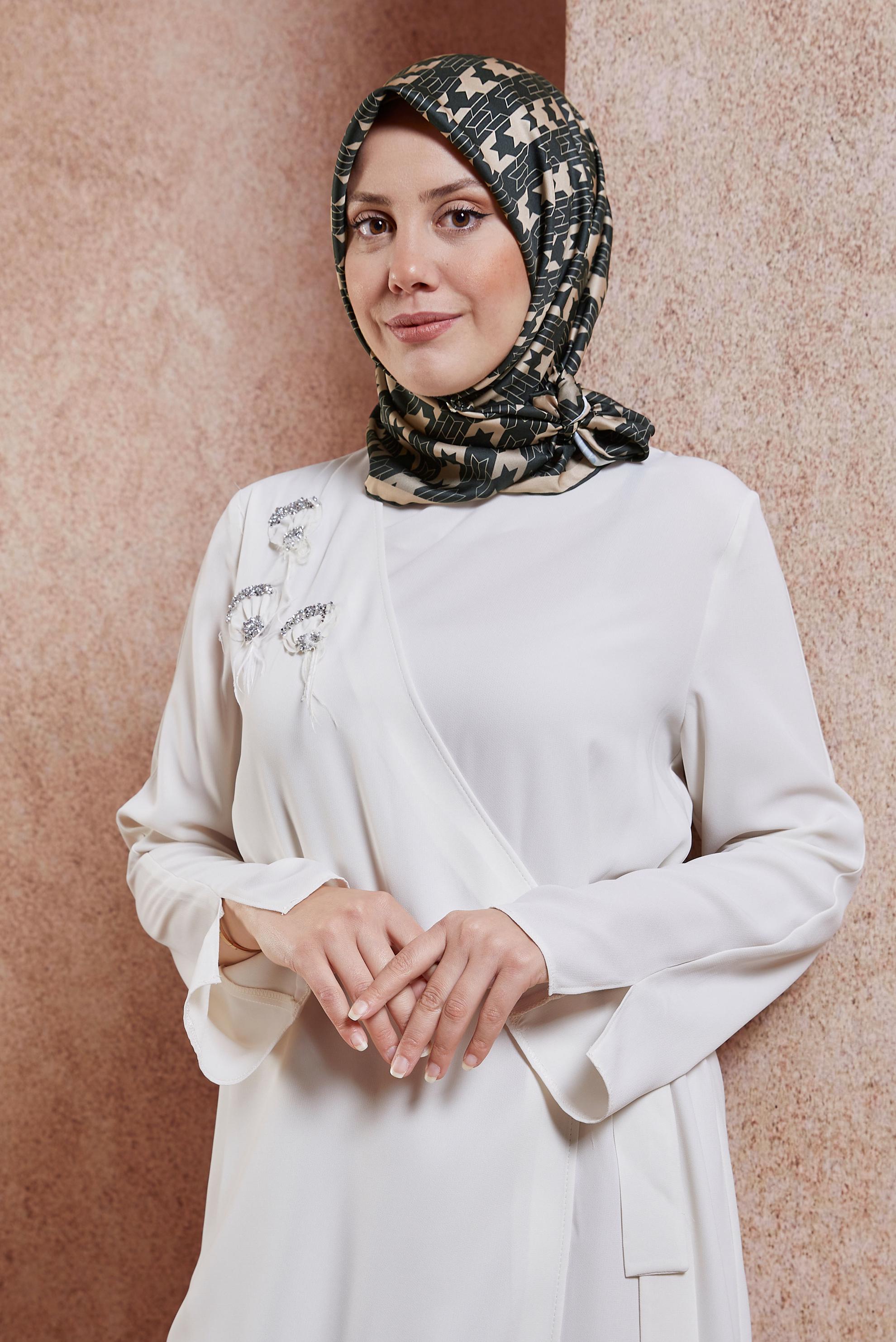 Tesettür giyim SİYAH ALVİNA DİJİTAL EŞARP 6801