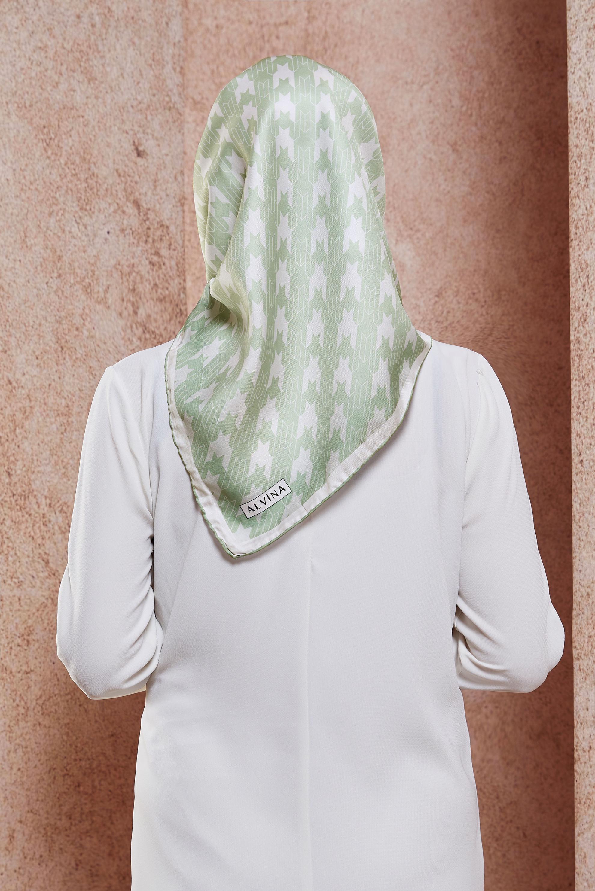 Tesettür giyim YEŞİL ALVİNA DİJİTAL EŞARP 6801