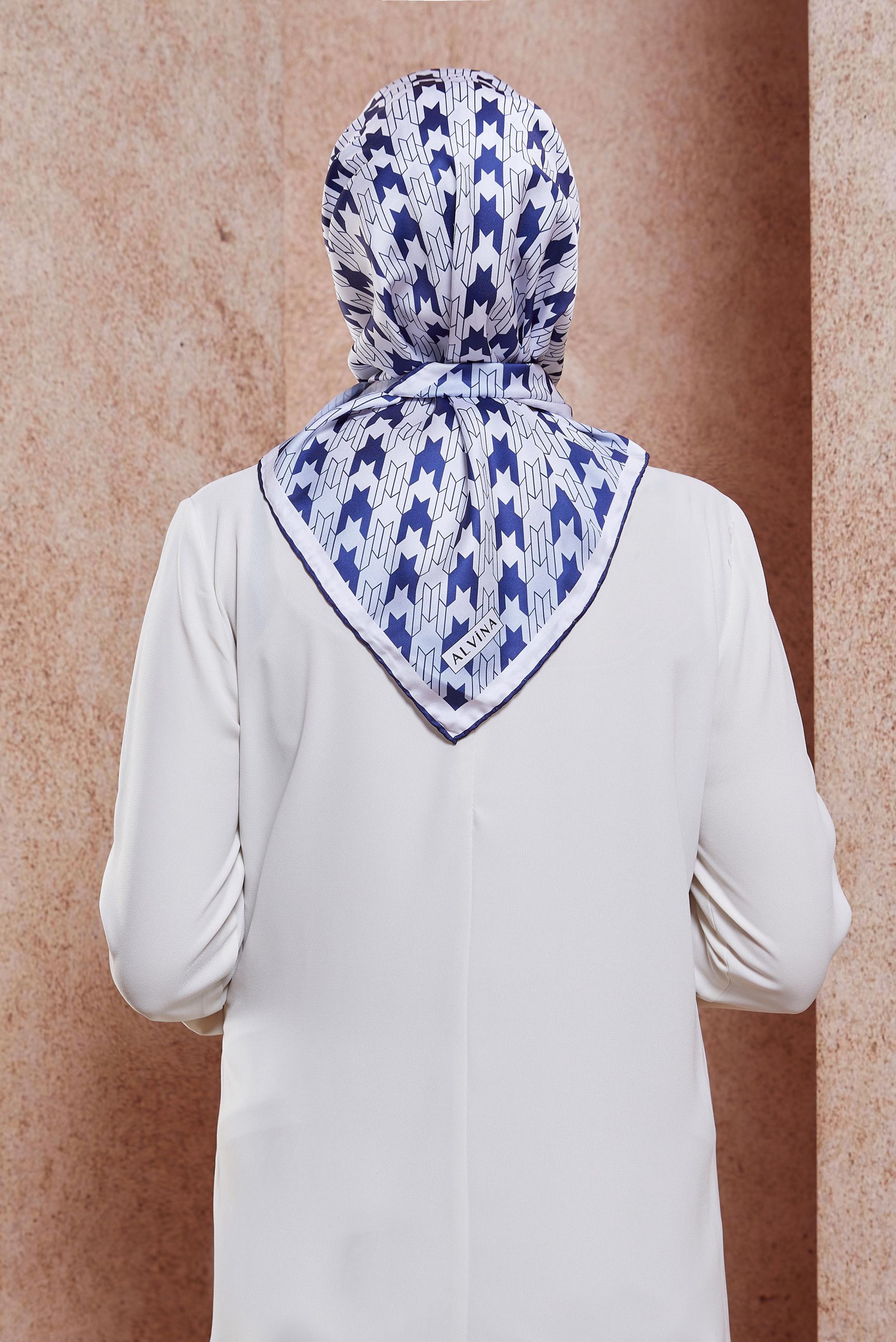 Tesettür giyim LACİVERT ALVİNA DİJİTAL EŞARP 6801