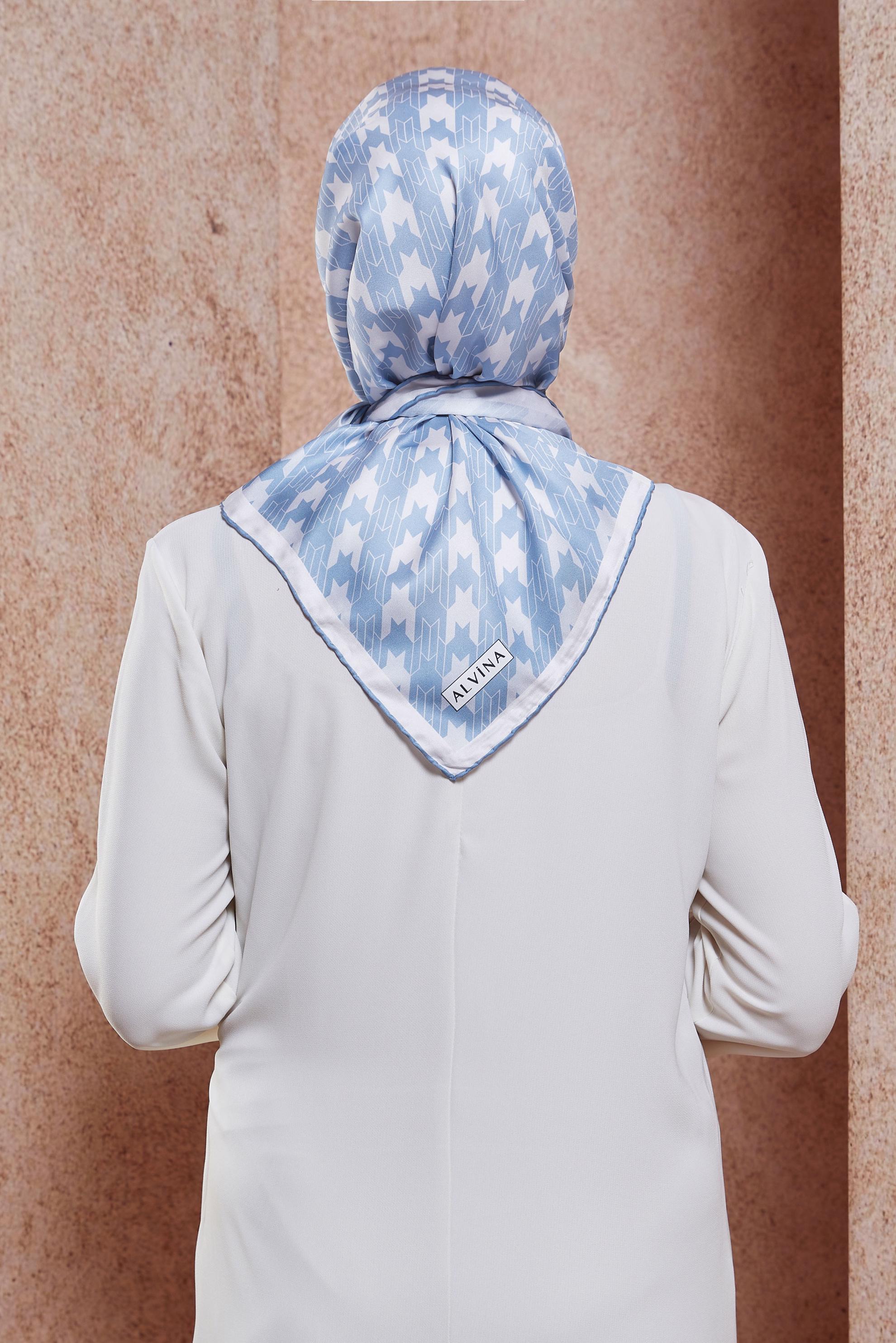 Tesettür giyim MAVİ ALVİNA DİJİTAL EŞARP 6801