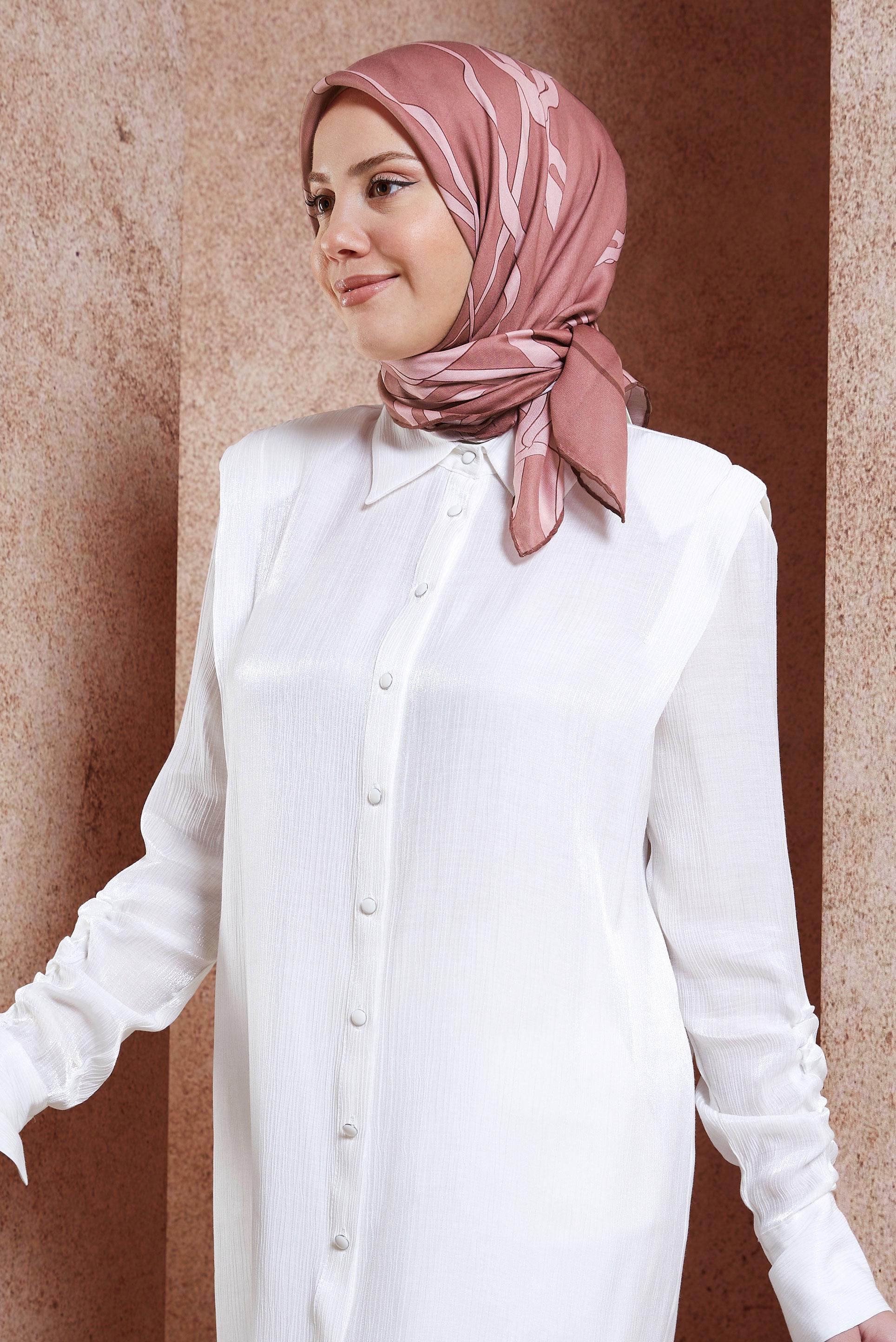 Tesettür giyim PEMBE ALVİNA DESENLİ EŞARP 7975