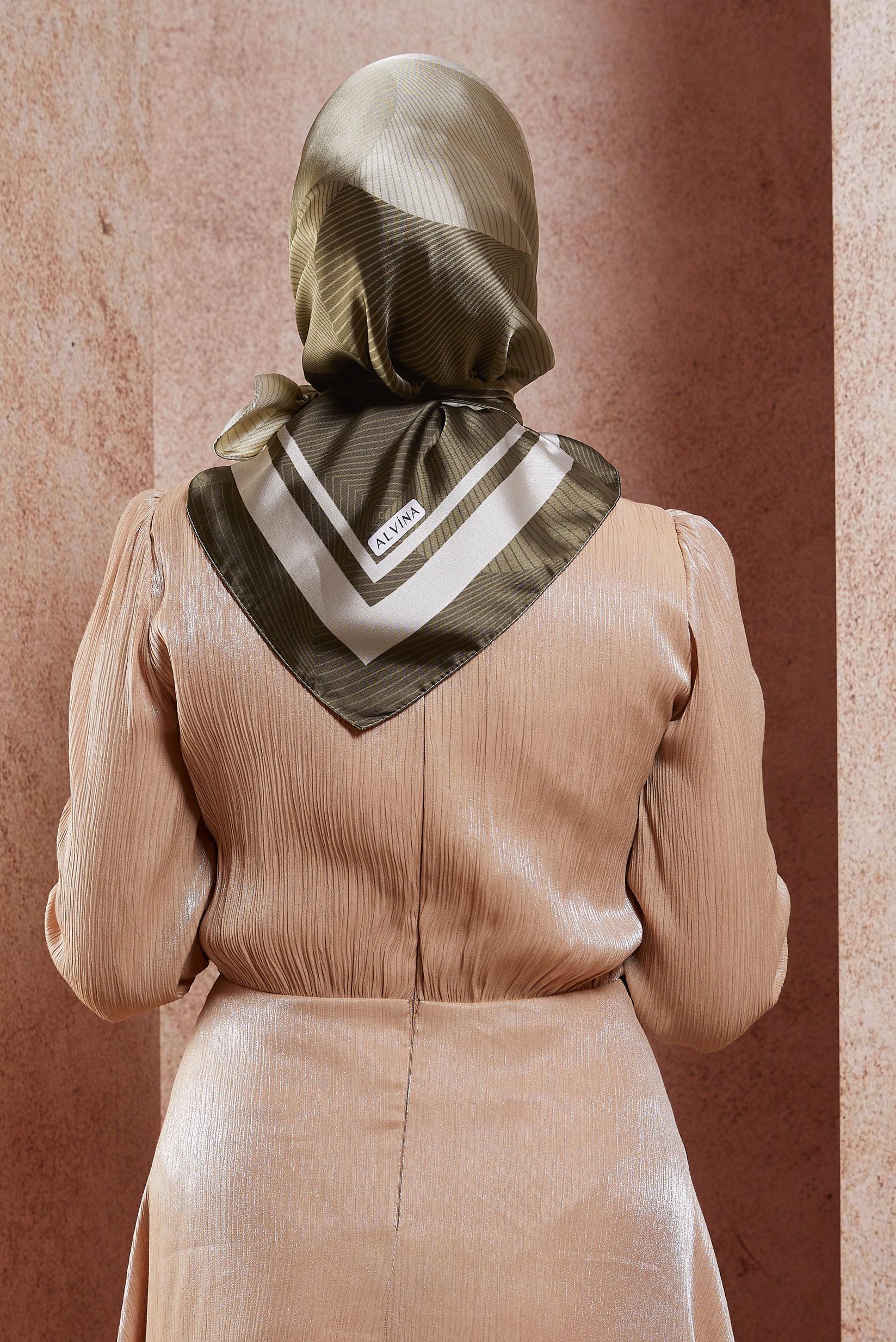 Tesettür giyim HAKİ ALVİNA EŞARP 8402