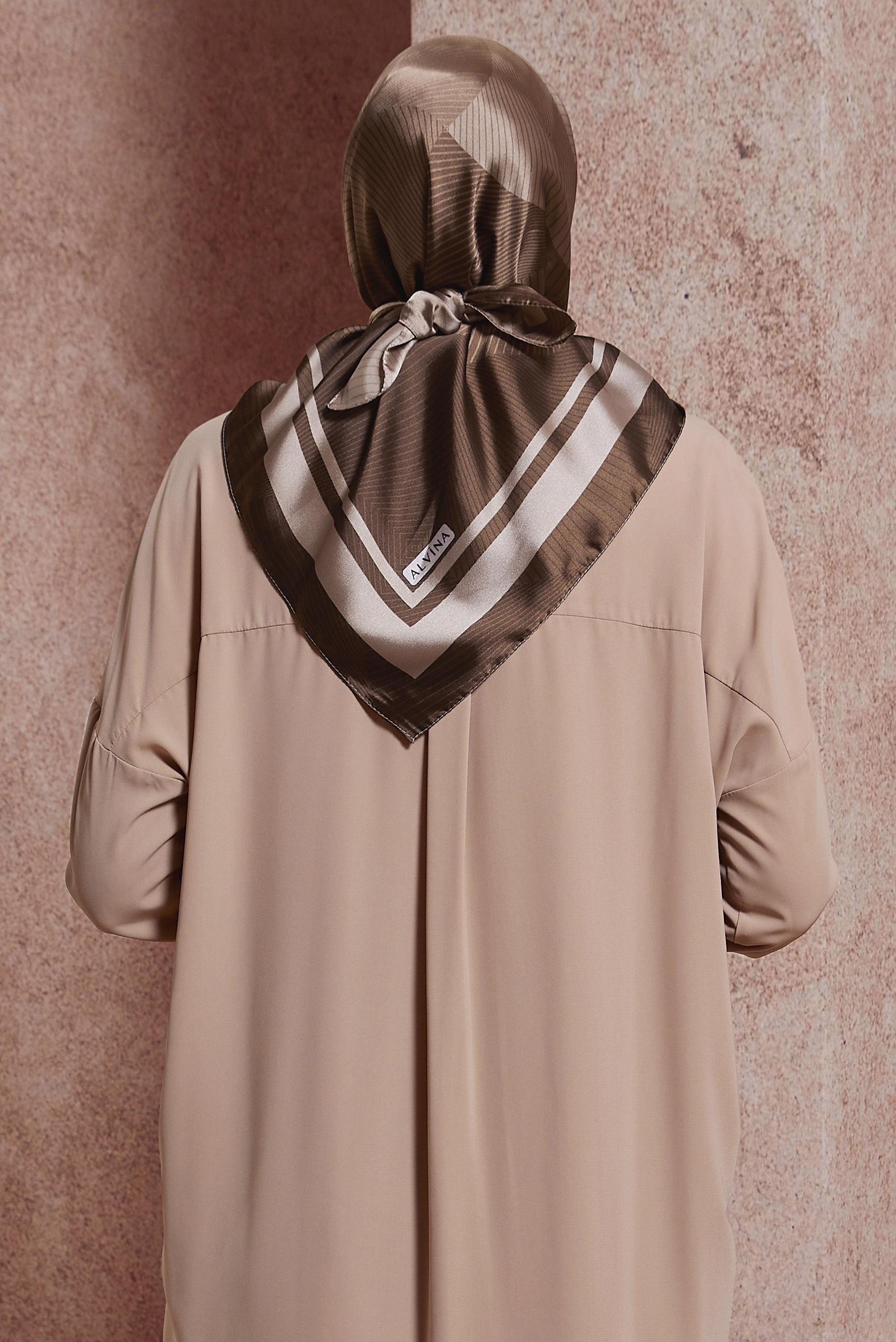 Tesettür giyim KAHVE ALVİNA EŞARP 8402