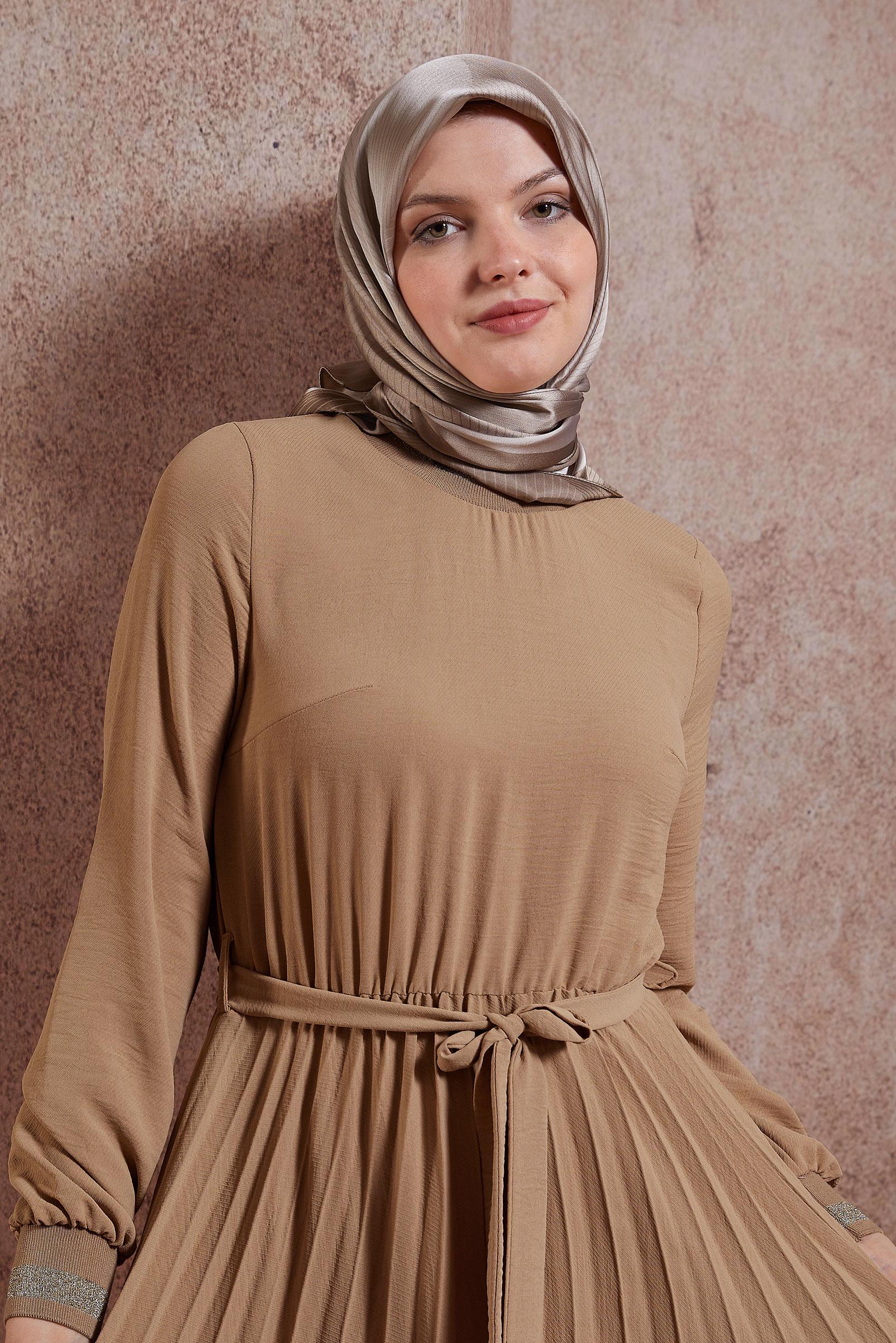 Tesettür giyim VİZON ALVİNA EŞARP 8402