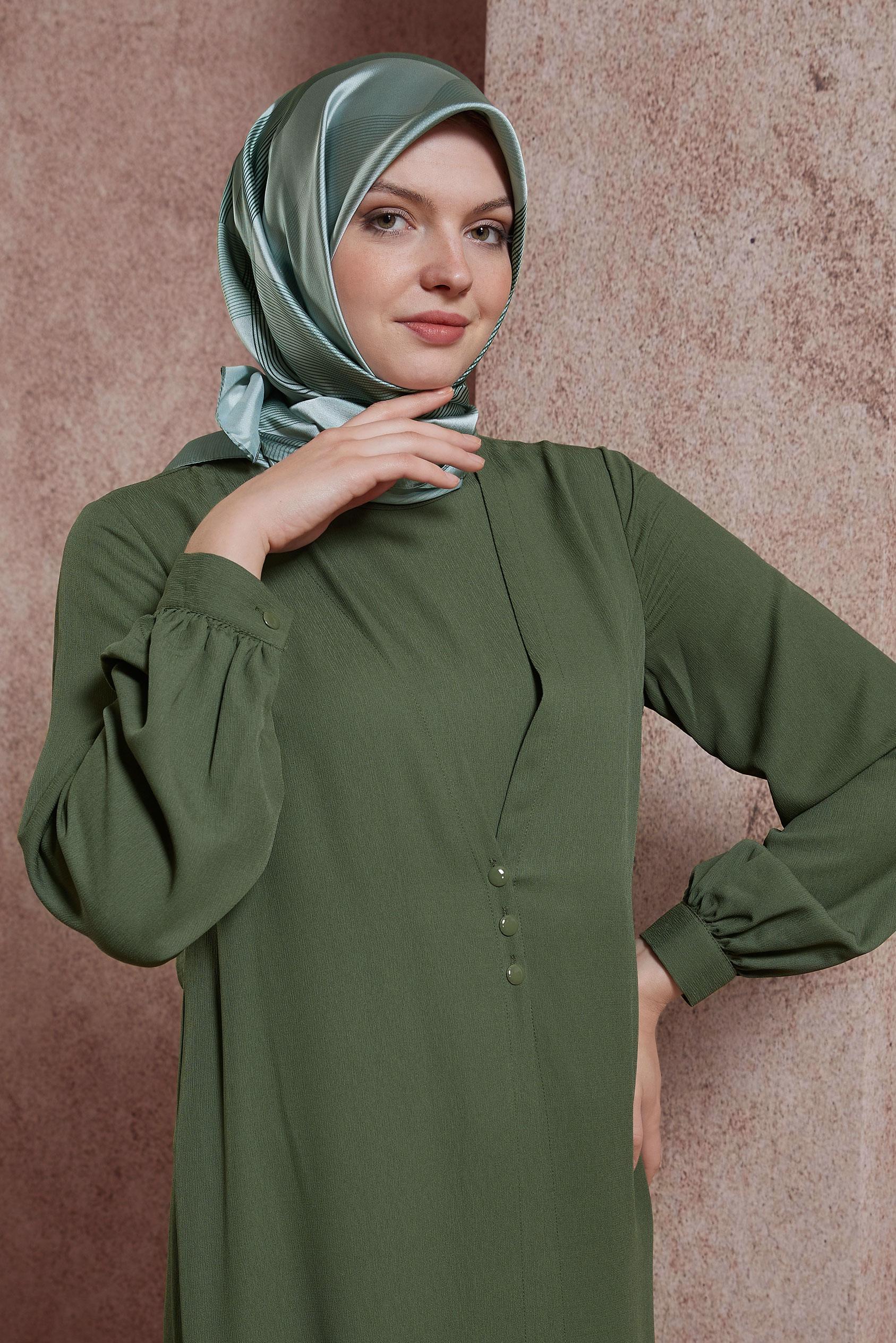 Tesettür giyim HAKİ ALVİNA EŞARP 8403