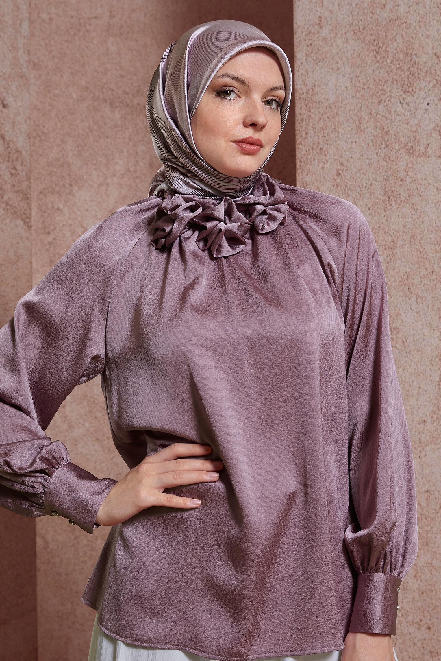 Tesettür giyim PUDRA ALVİNA EŞARP 8403