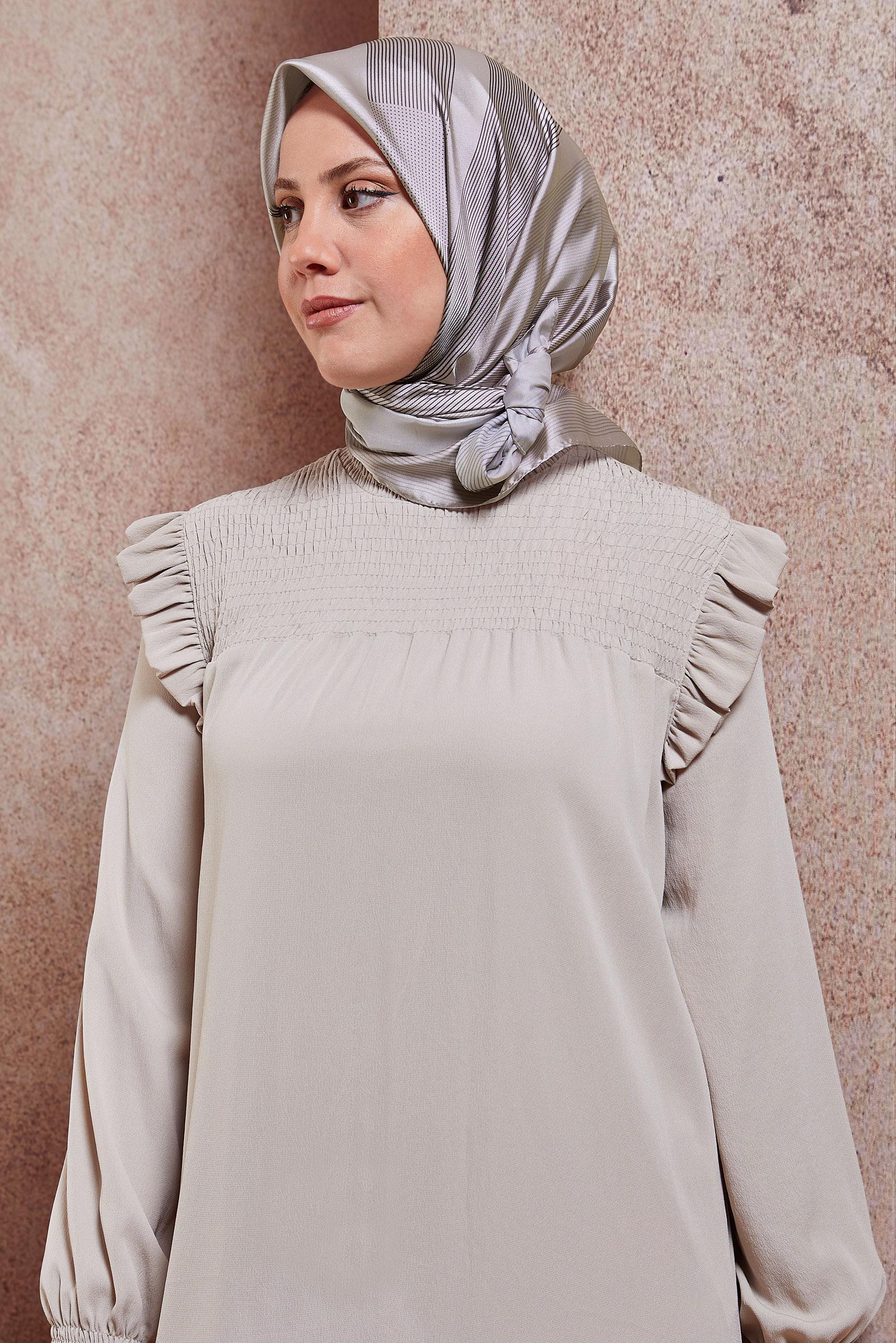 Tesettür giyim VİZON ALVİNA EŞARP 8403