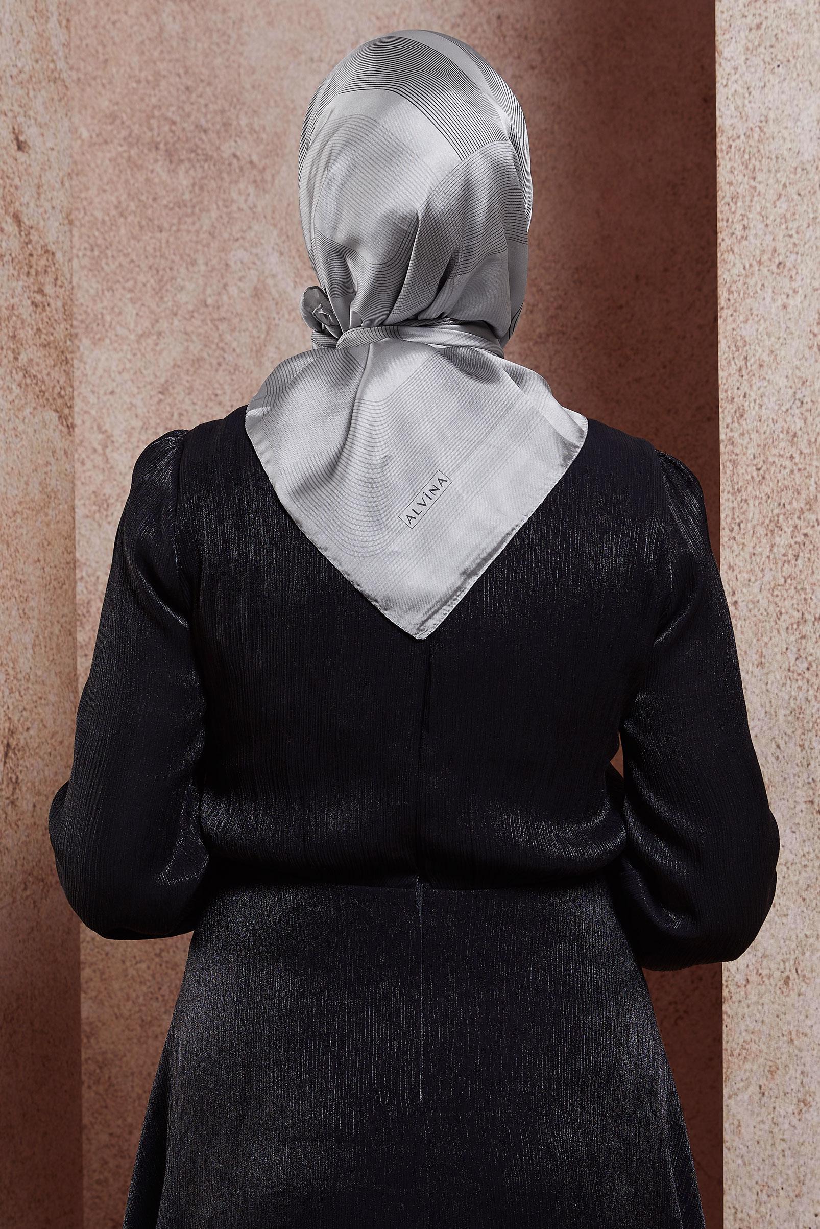 Tesettür giyim GRİ ALVİNA EŞARP 8403