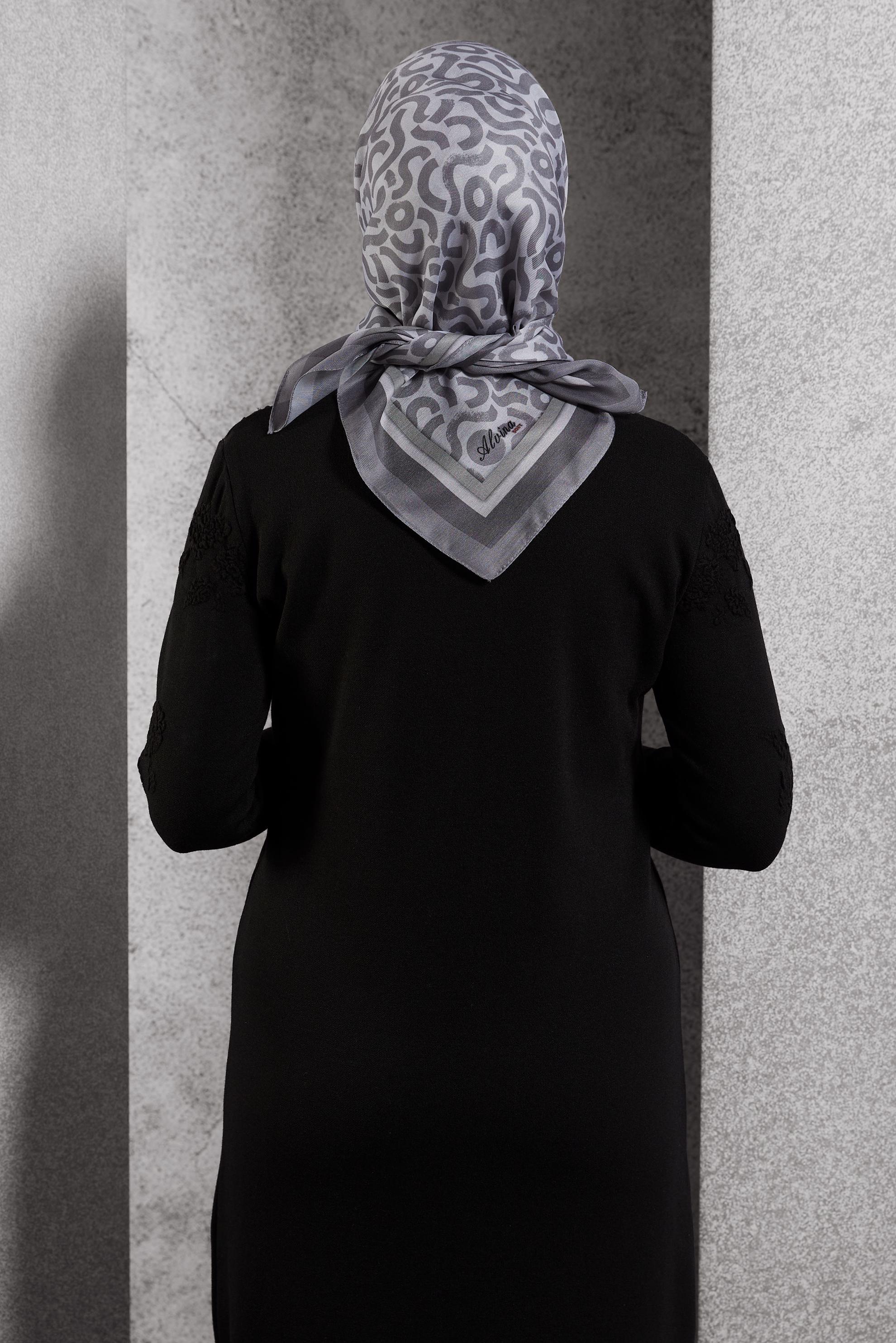 Tesettür giyim GRİ ALVİNA SOFT EŞARP 8404