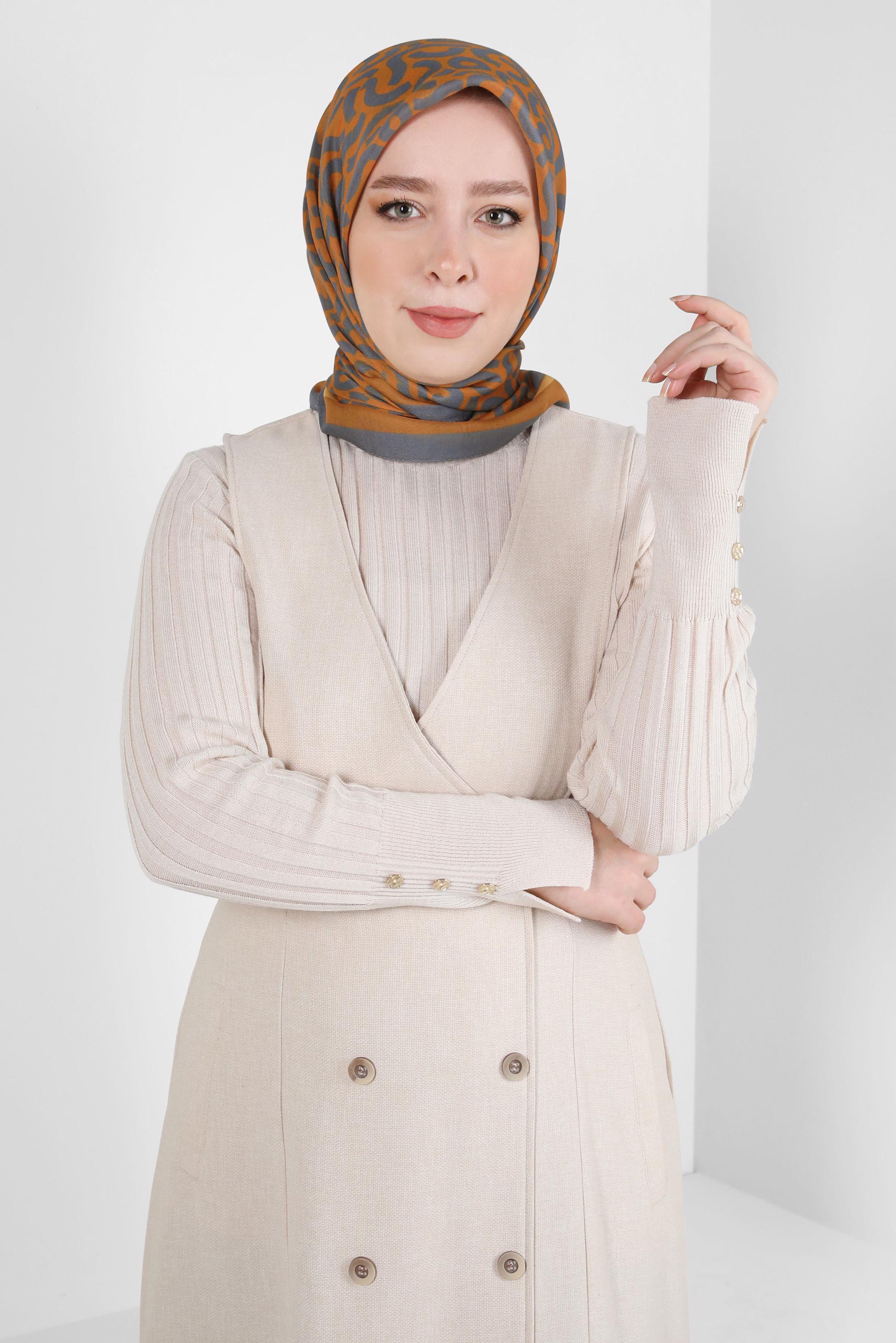 Tesettür giyim TURUNCU ALVİNA SOFT EŞARP 8404