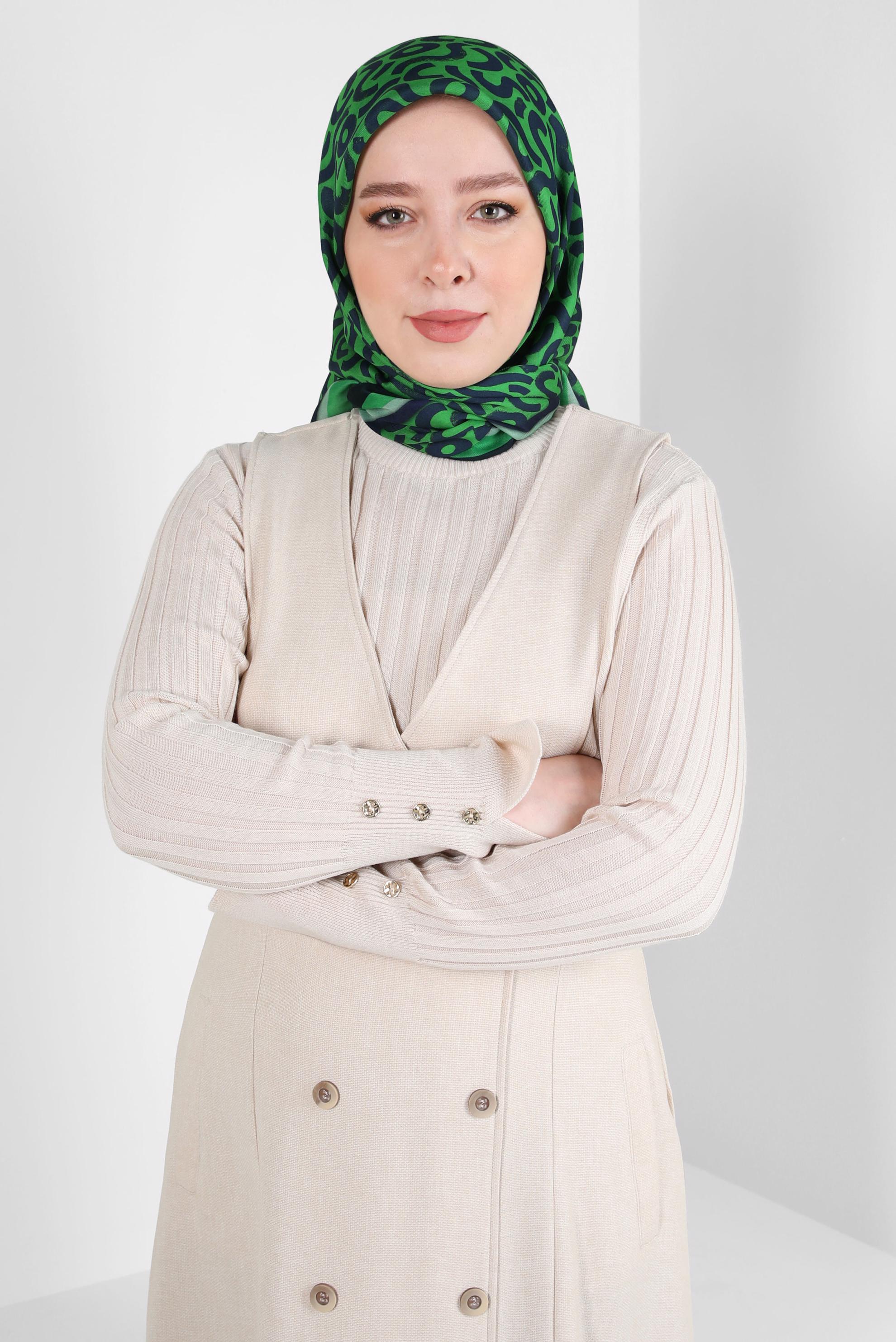 Tesettür giyim YEŞİL ALVİNA SOFT EŞARP 8404