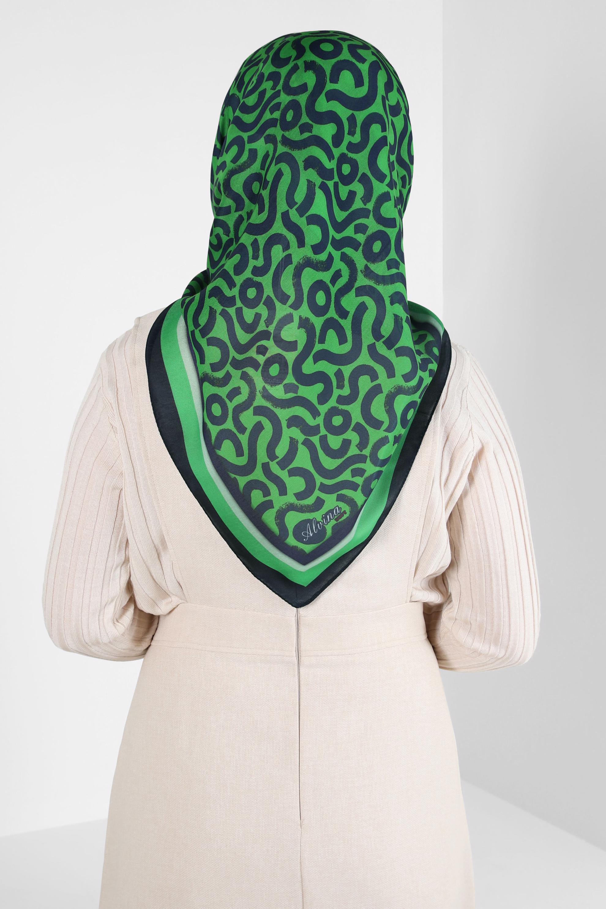 Tesettür giyim YEŞİL ALVİNA SOFT EŞARP 8404