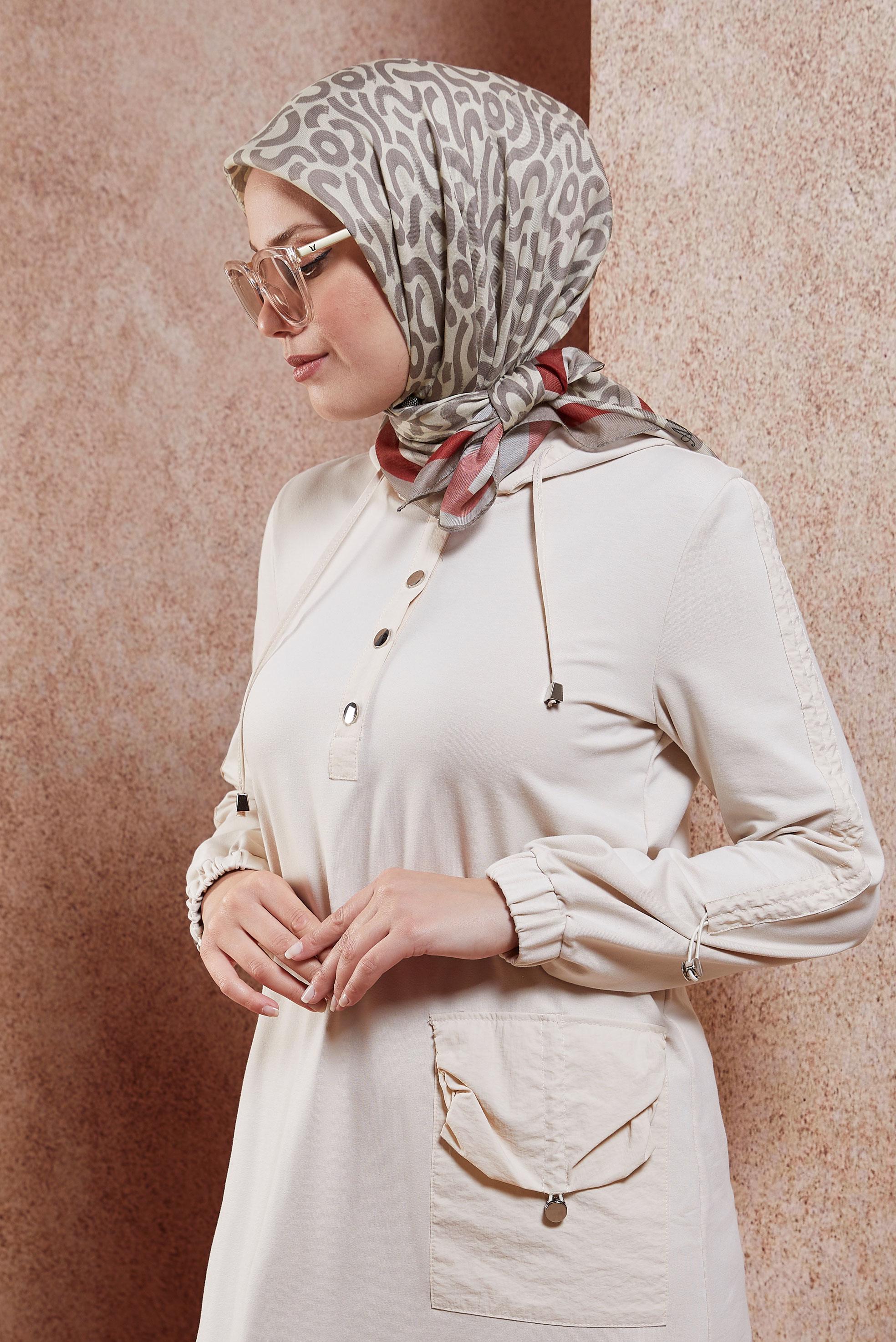 Tesettür giyim VİZON ALVİNA SOFT EŞARP 8404