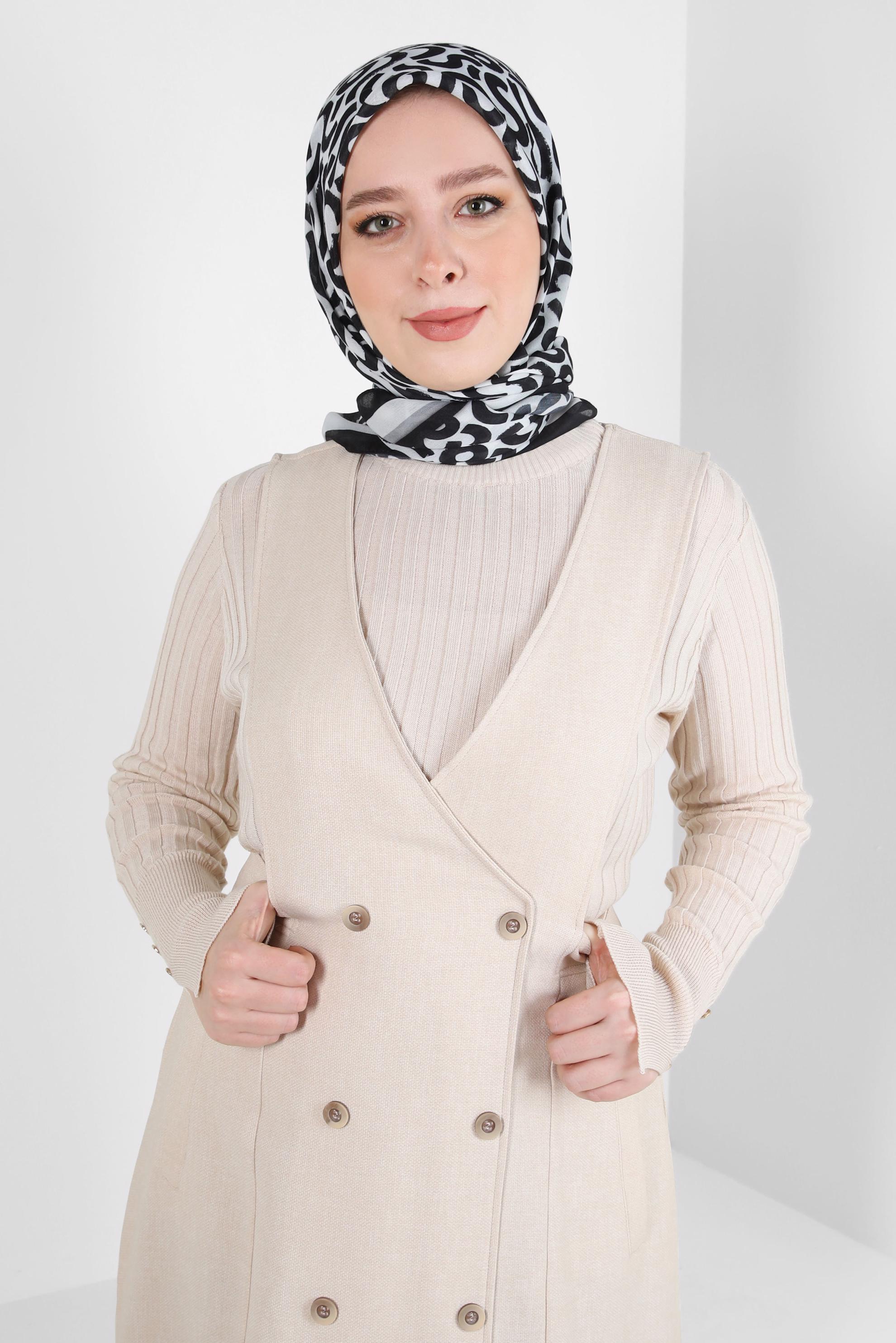 Tesettür giyim SİYAH ALVİNA SOFT EŞARP 8404