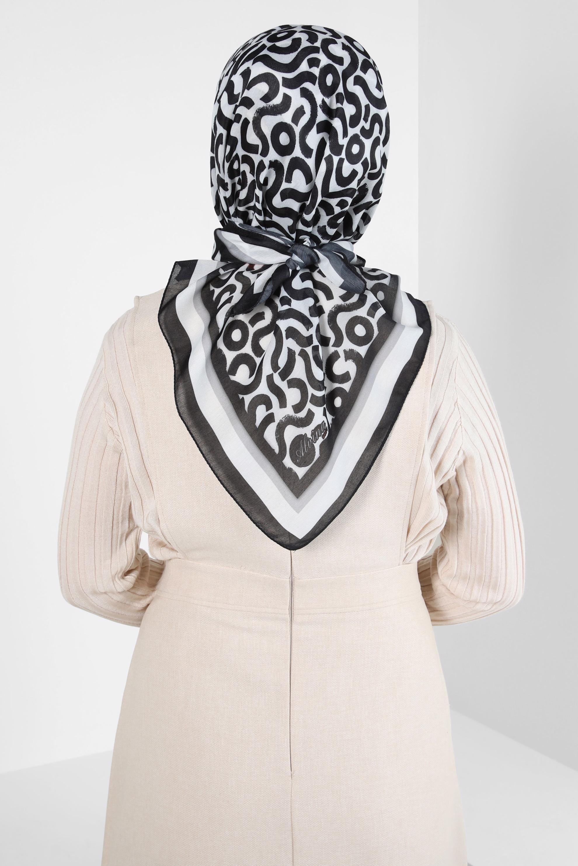 Tesettür giyim SİYAH ALVİNA SOFT EŞARP 8404
