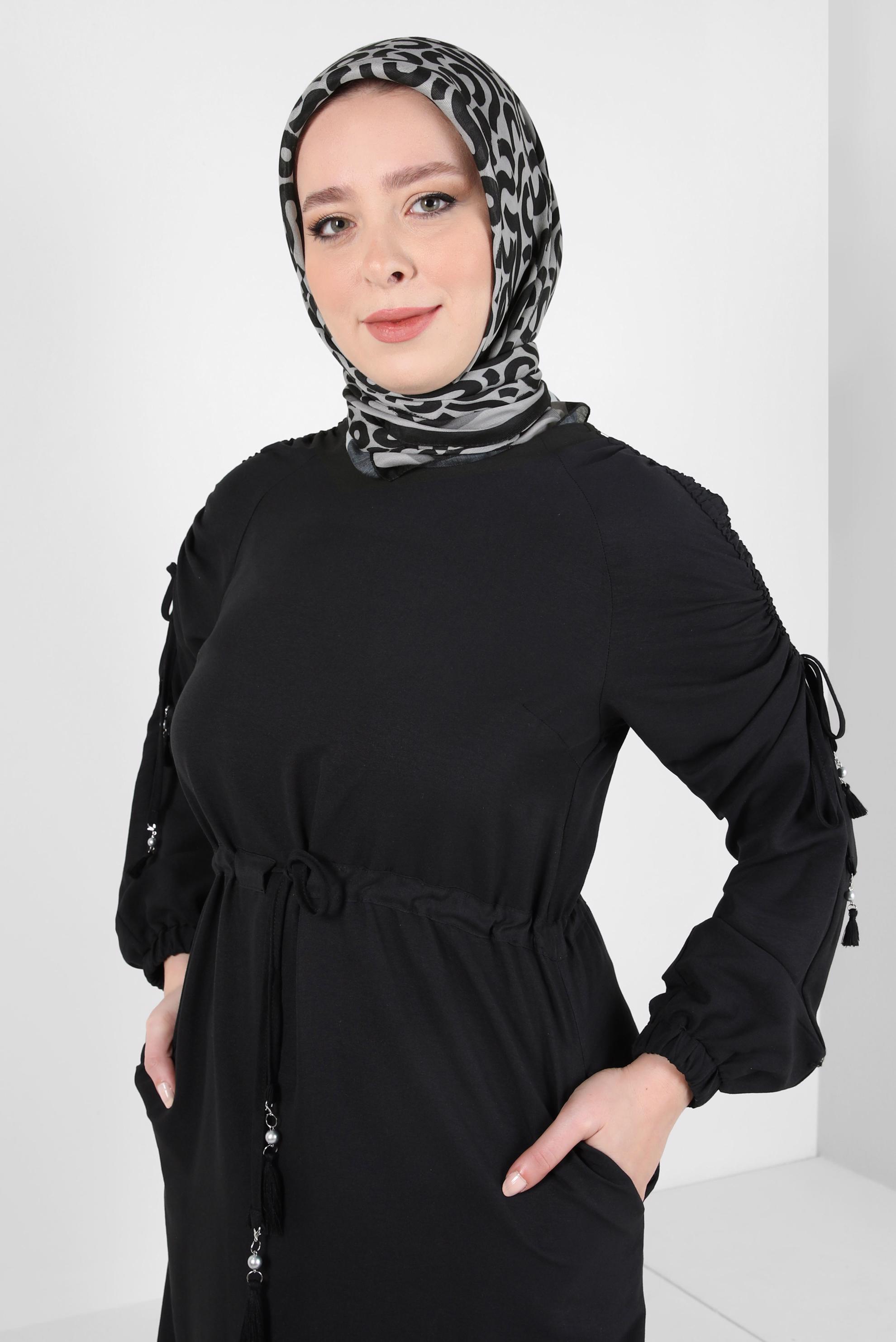 Tesettür giyim SİYAH ALVİNA SOFT EŞARP 8404
