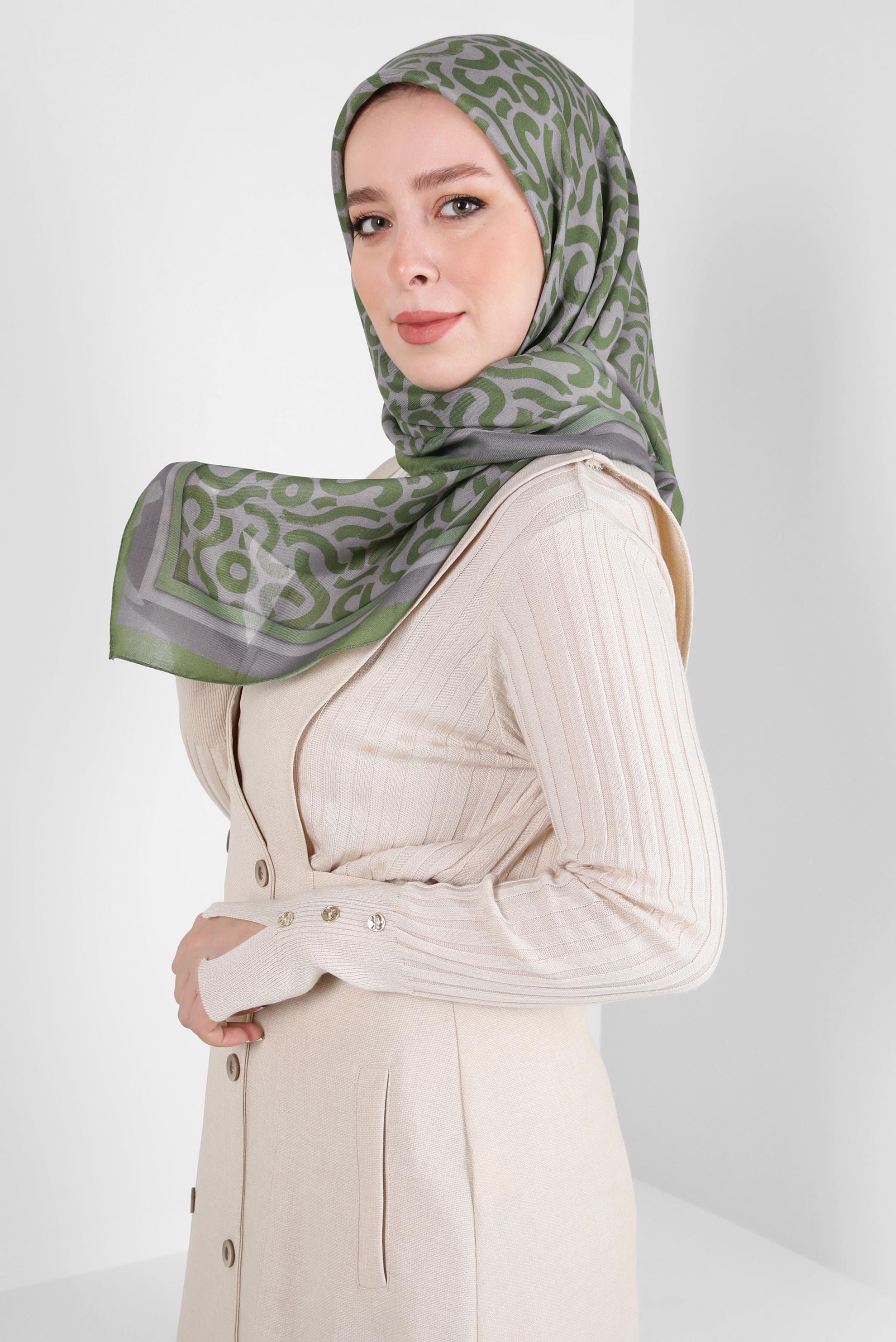 Tesettür giyim YEŞİL ALVİNA SOFT EŞARP 8404
