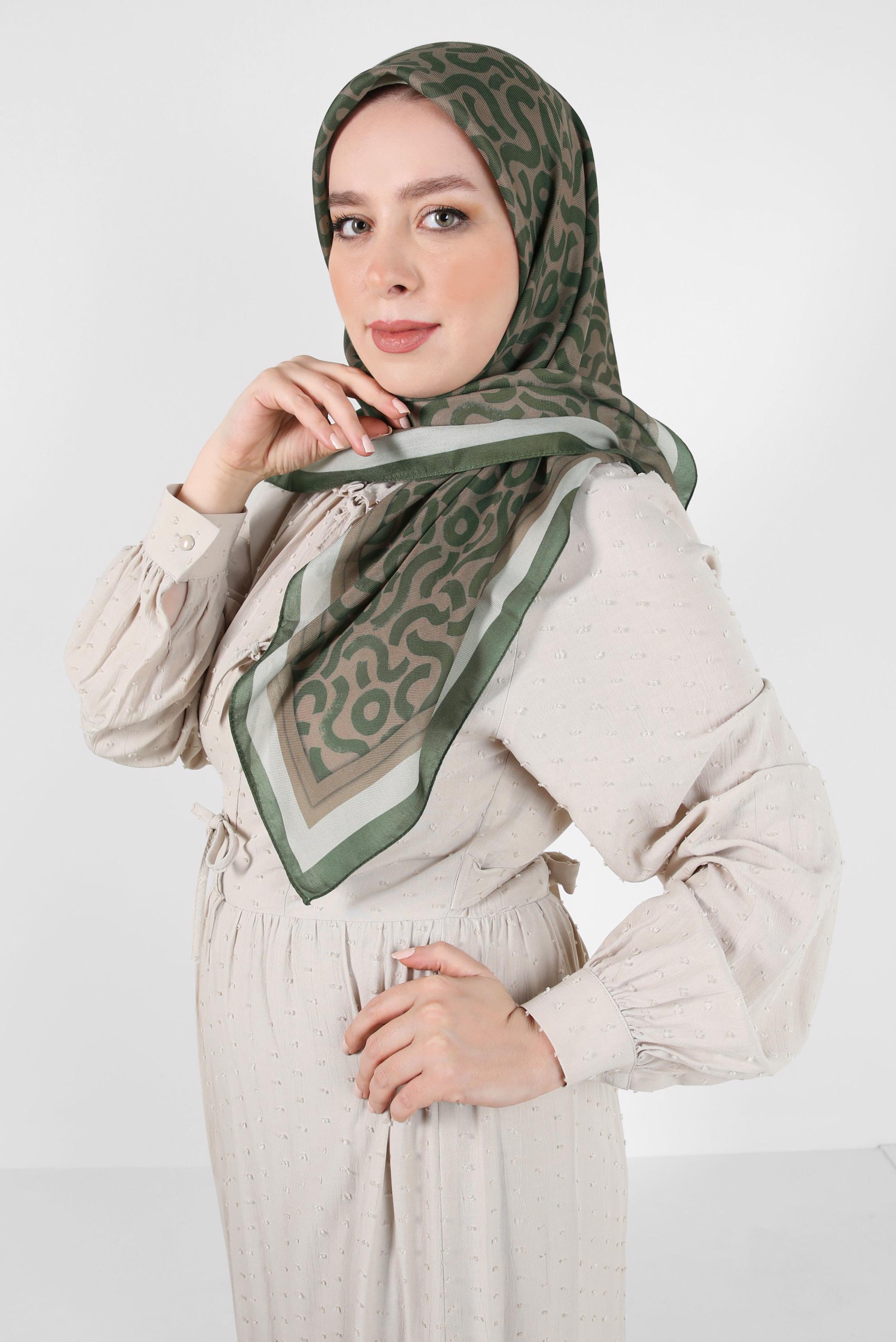 Tesettür giyim HAKİ ALVİNA SOFT EŞARP 8404