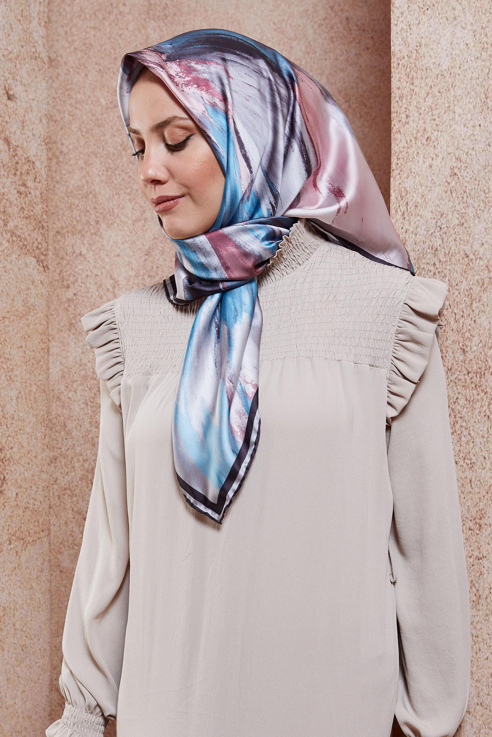 Tesettür giyim SİYAH ALVİNA DESENLİ EŞARP 8405