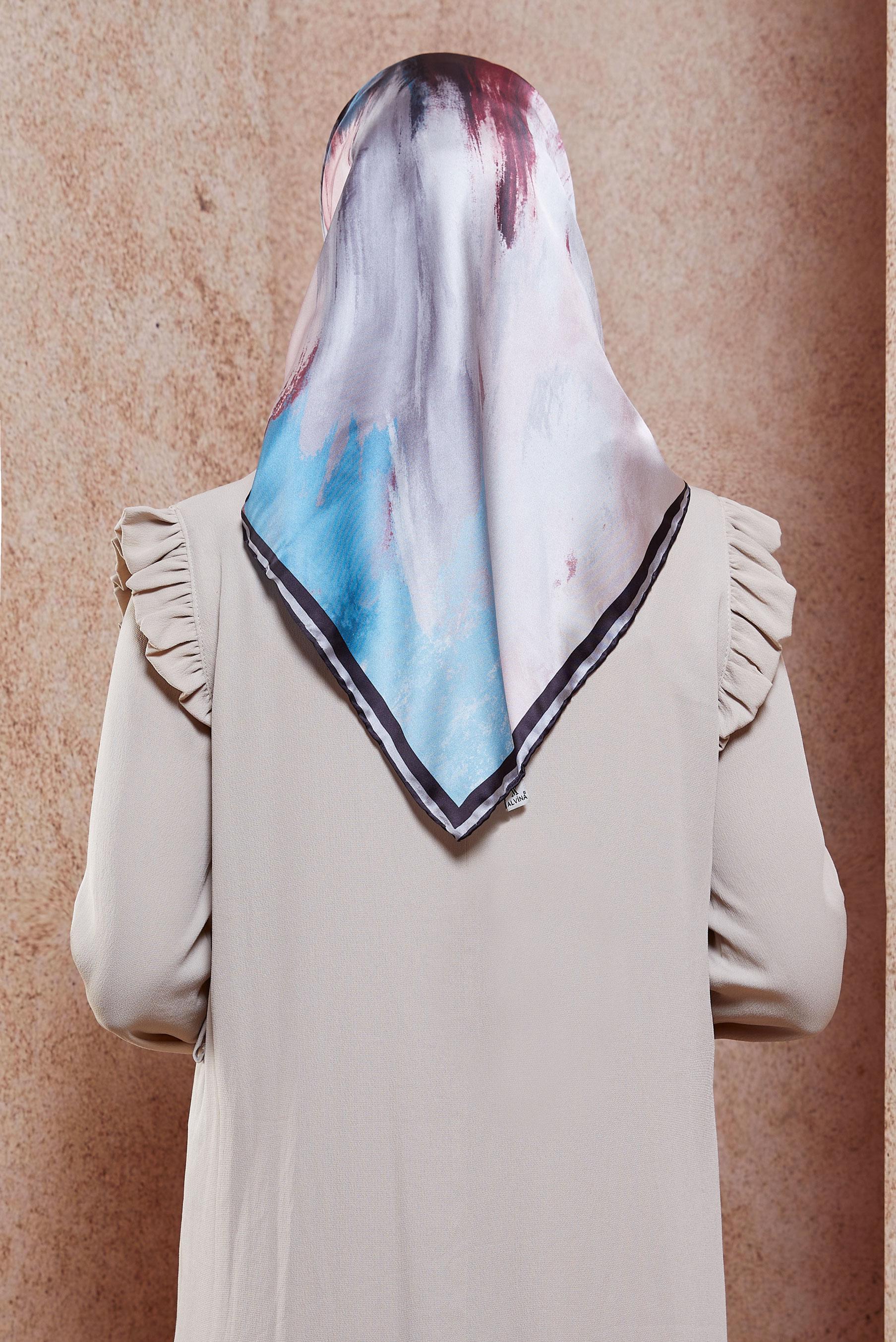 Tesettür giyim SİYAH ALVİNA DESENLİ EŞARP 8405