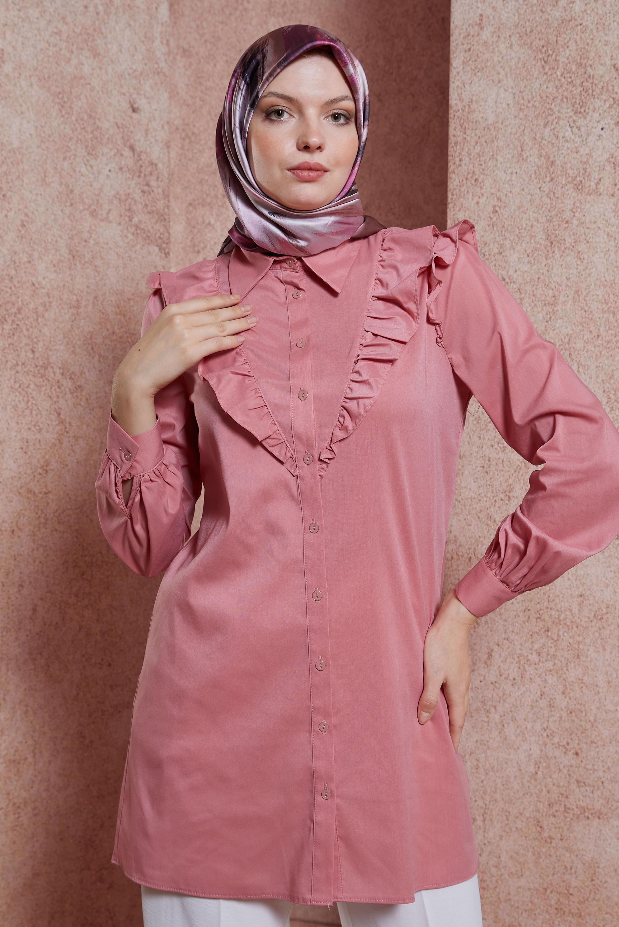 Tesettür giyim PEMBE ALVİNA DESENLİ EŞARP 8405