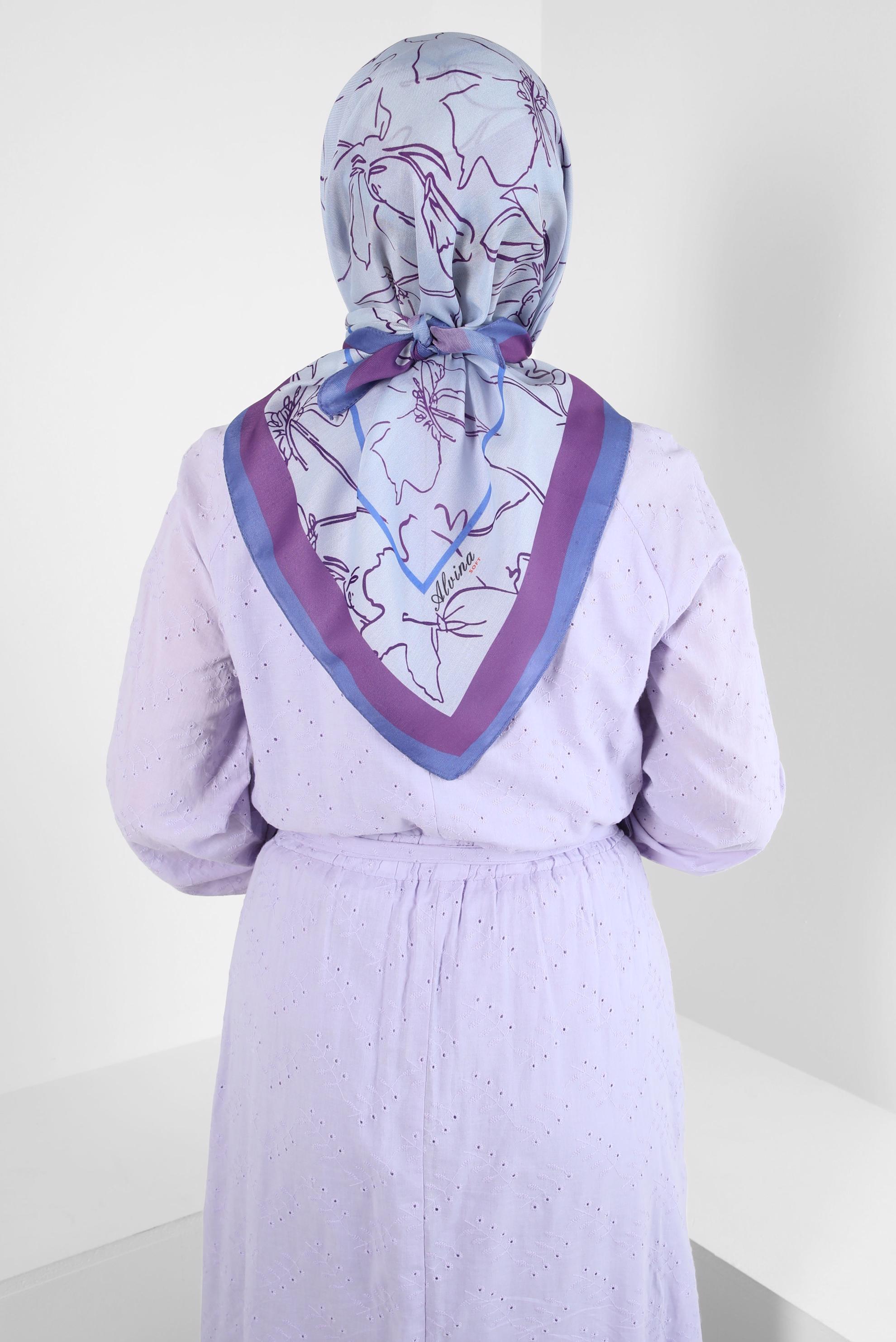 Tesettür giyim MAVİ ALVİNA SOFT EŞARP 8406