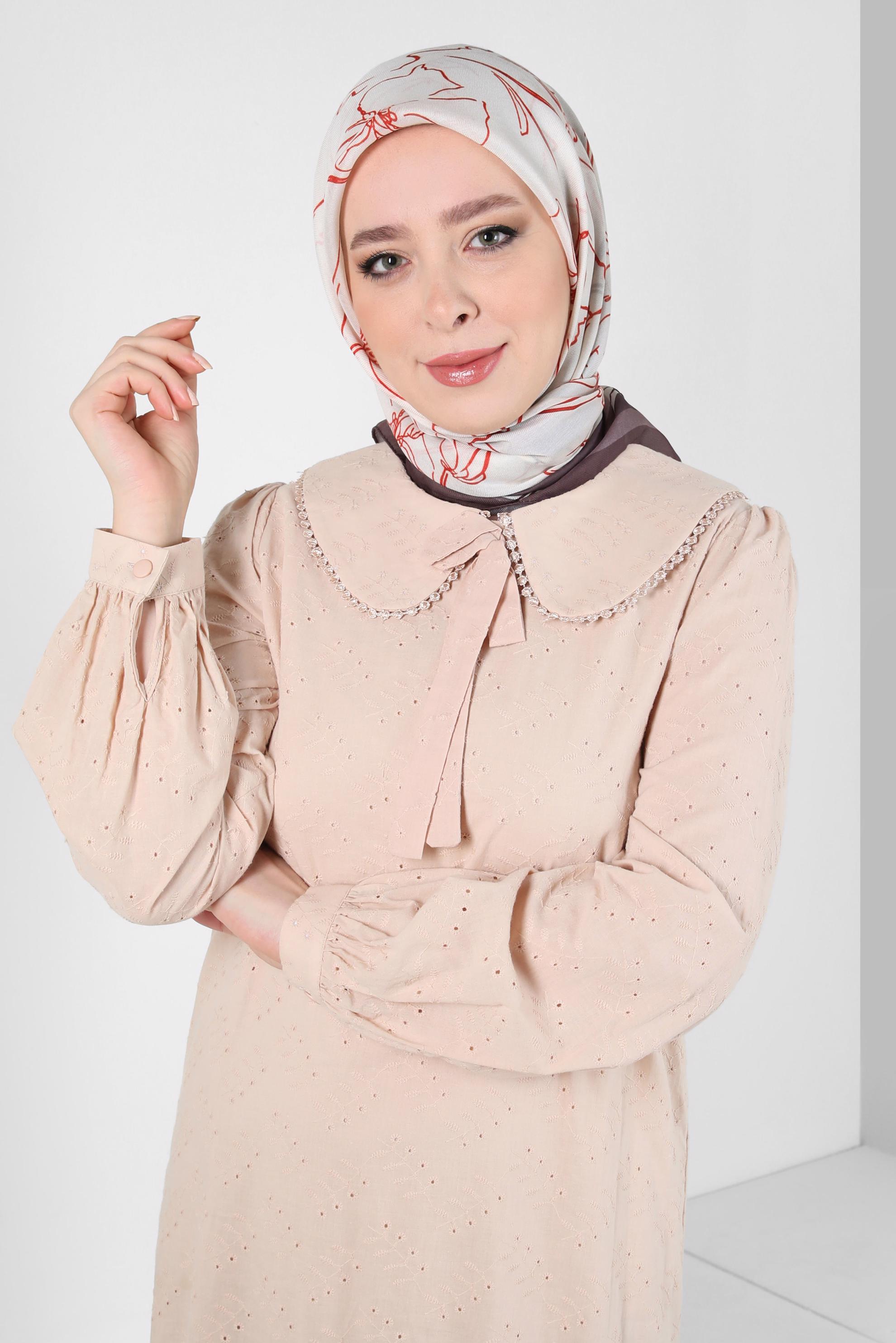 Tesettür giyim VİZON ALVİNA SOFT EŞARP 8406