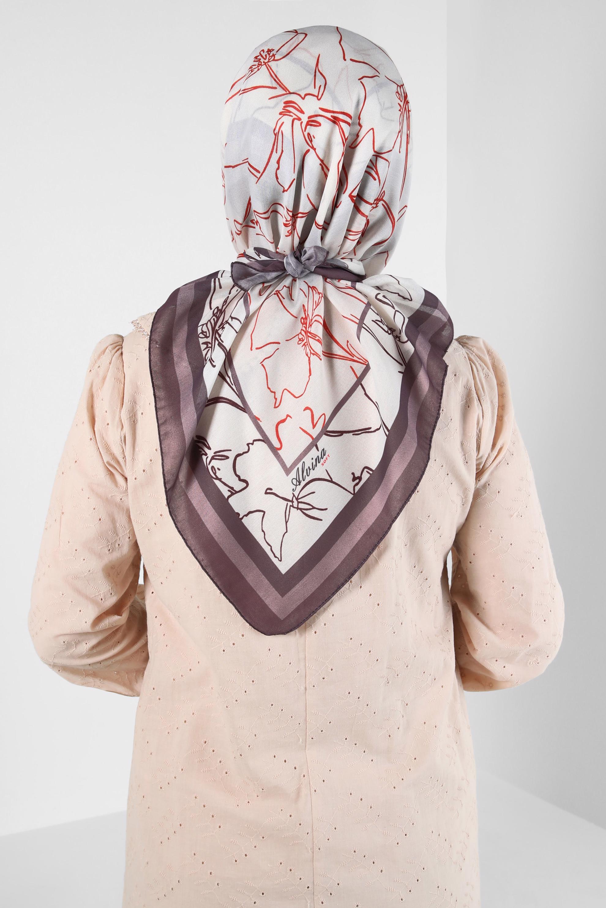 Tesettür giyim VİZON ALVİNA SOFT EŞARP 8406