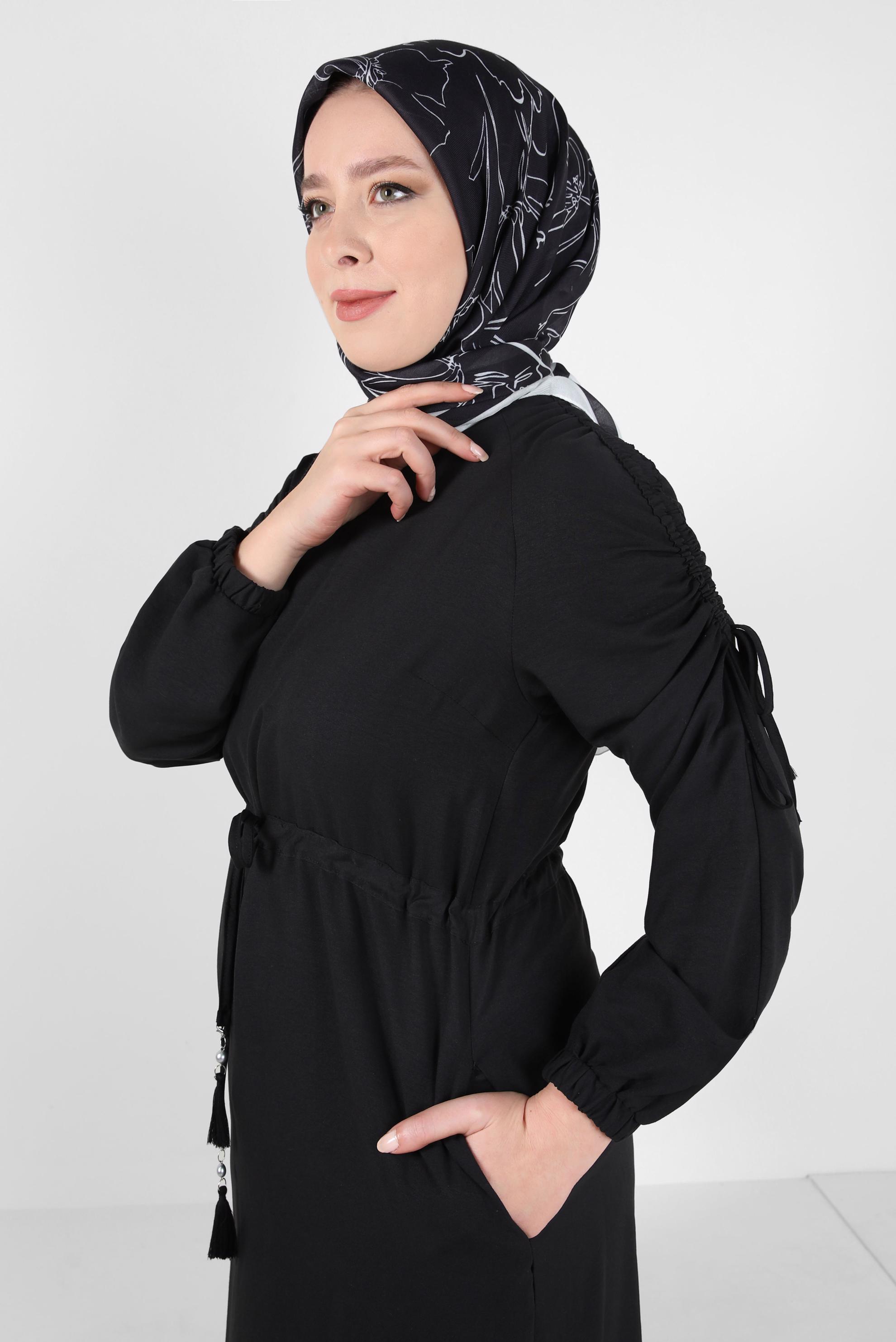 Tesettür giyim SİYAH ALVİNA SOFT EŞARP 8406