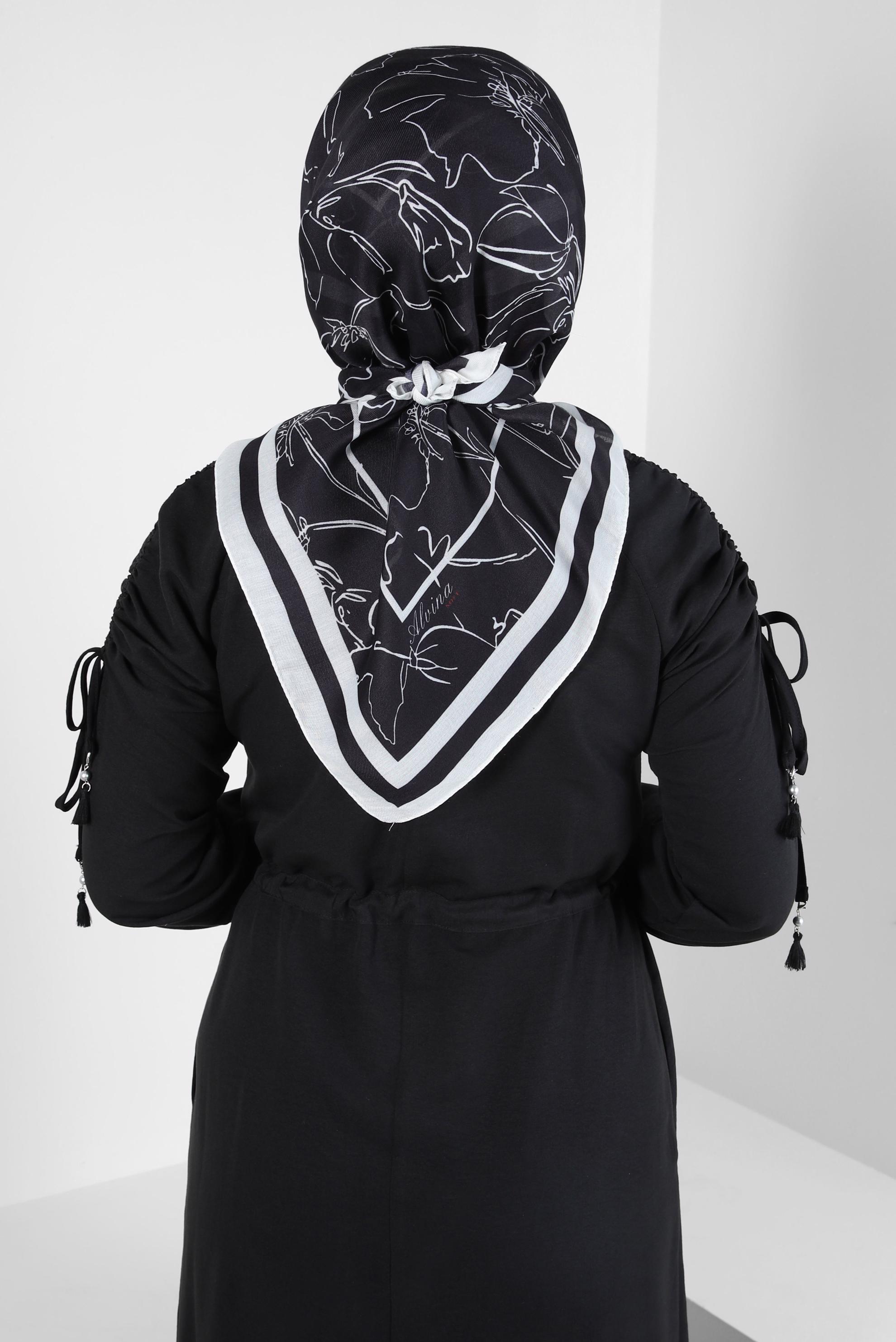 Tesettür giyim SİYAH ALVİNA SOFT EŞARP 8406