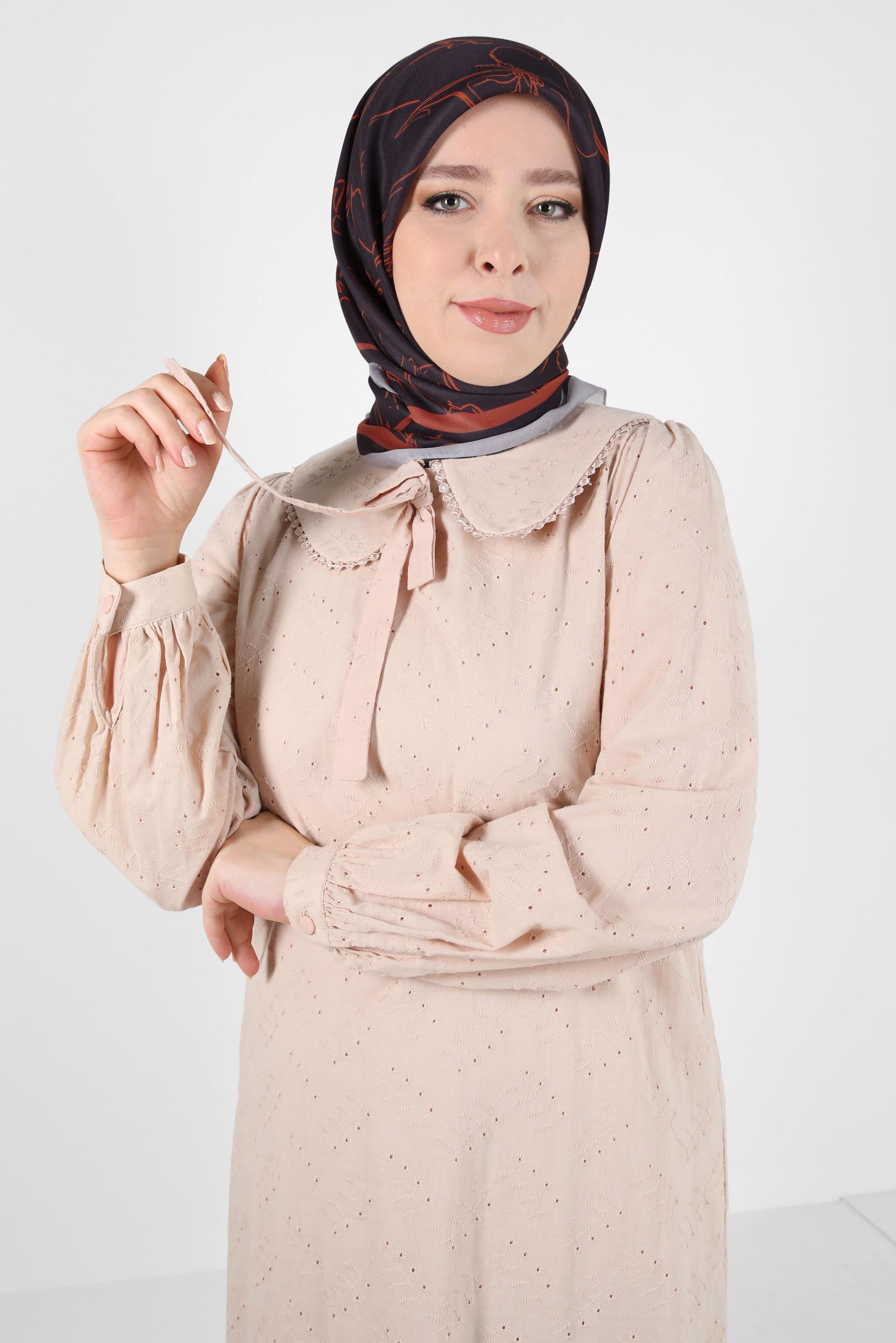 Tesettür giyim KAHVE ALVİNA SOFT EŞARP 8406
